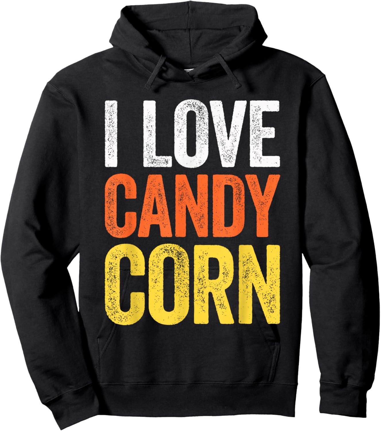 I Love Candy Corn Shirt Men Kids Women Halloween Costume Hoodie - Hoodie | Black