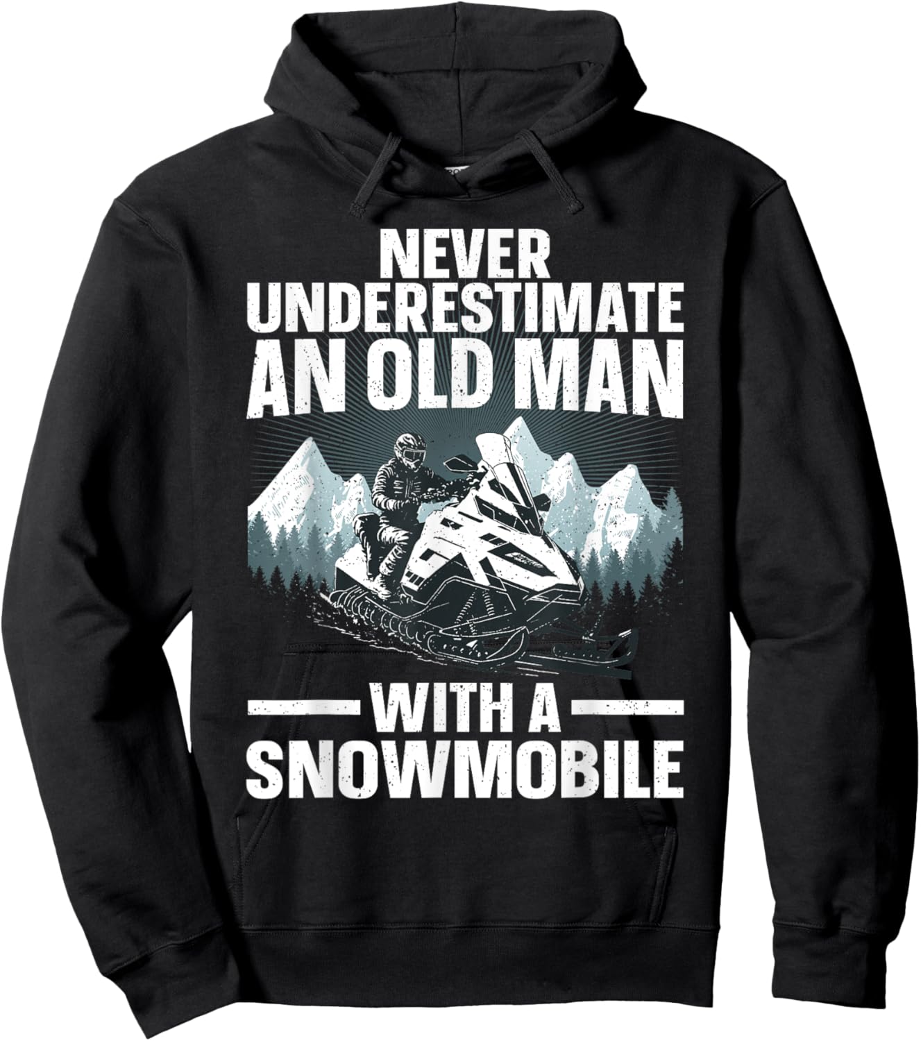 Snowmobile Art Grandpa Snowmobiling Snowmobile Lover Hoodie - Hoodie | Black