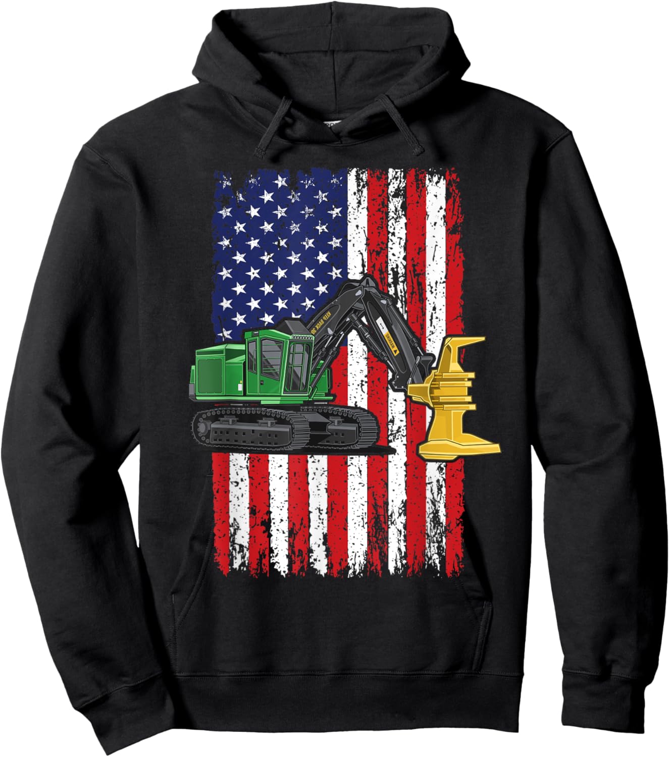 Feller Buncher Operator Machine 4th of July Men Women Logger Hoodie - Hoodie | Black