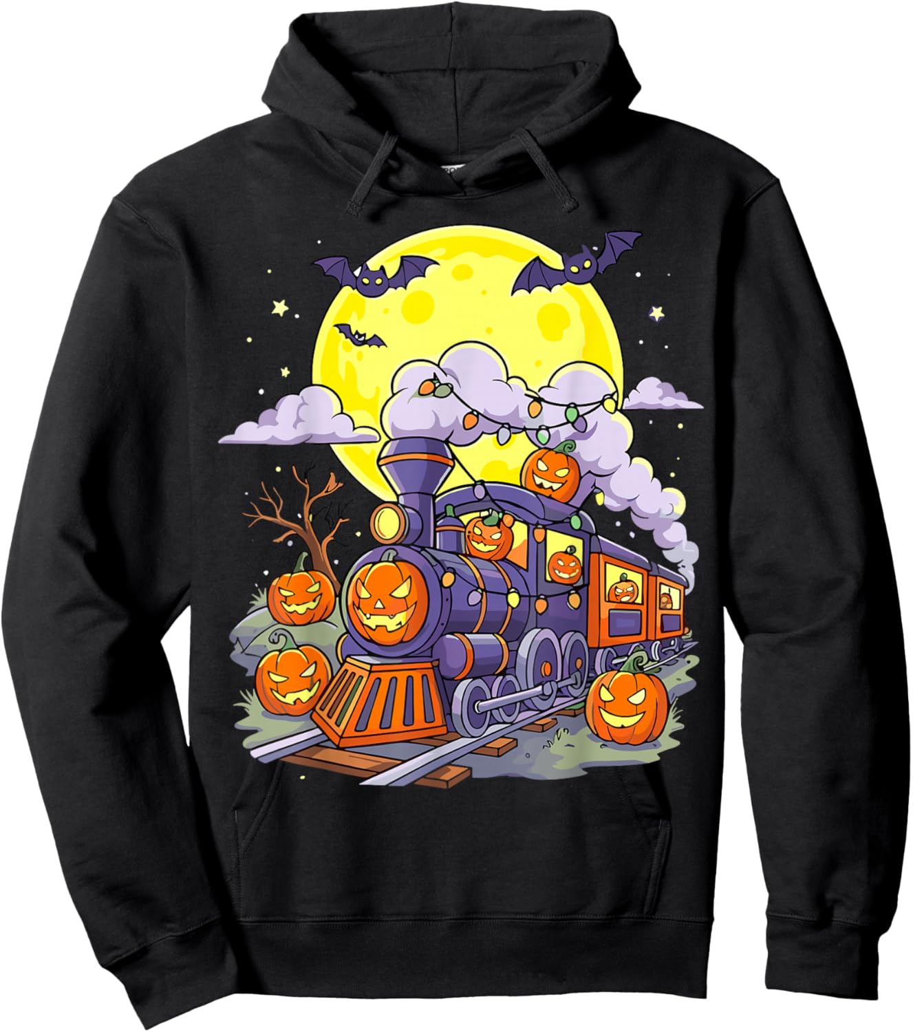 Halloween Pumpkin Boys Train Hoodie - Hoodie | Black