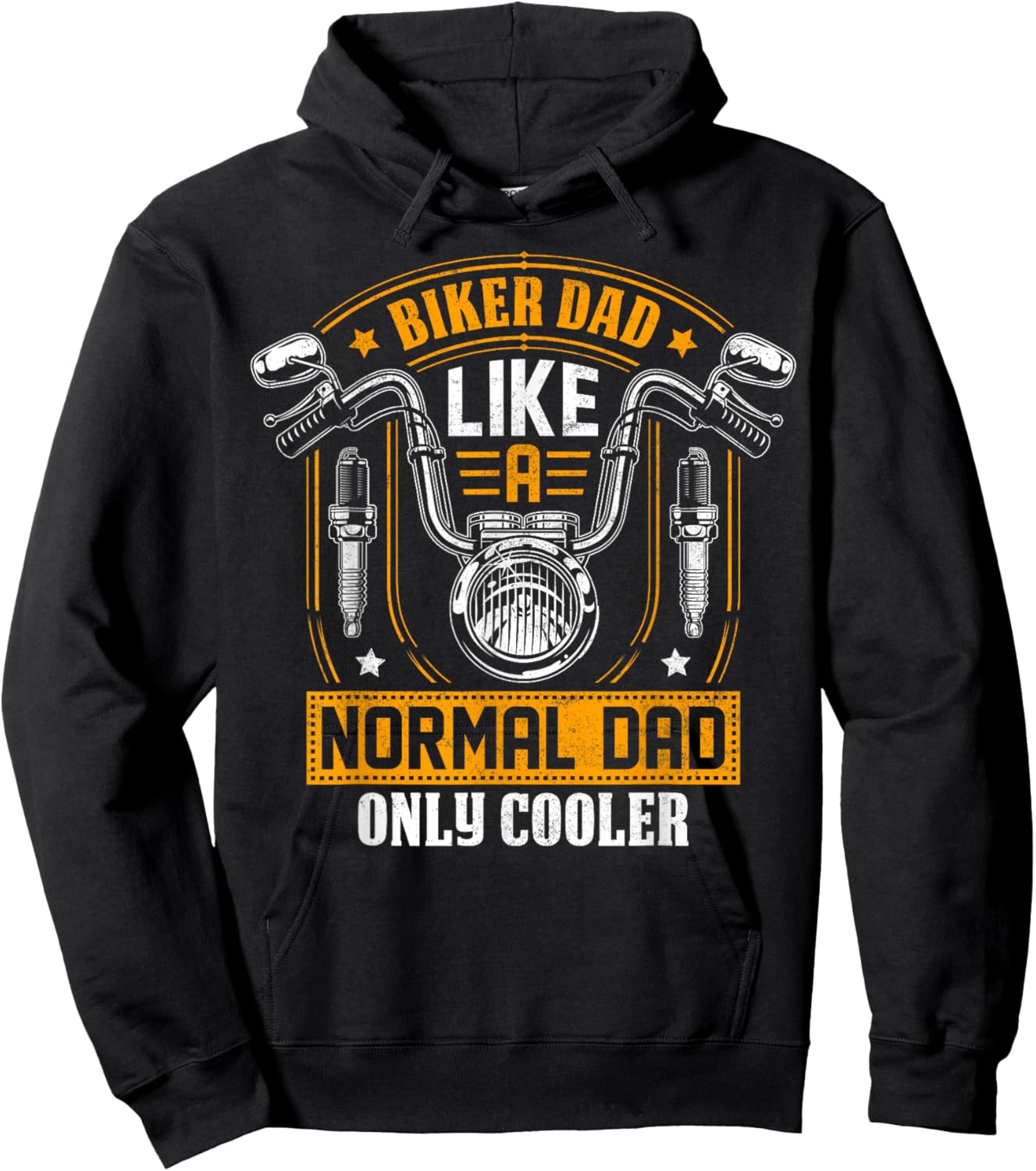 Funny Motorcycle Dad Design Men Grandpa Motorbike Rider Hoodie - Hoodie | Black