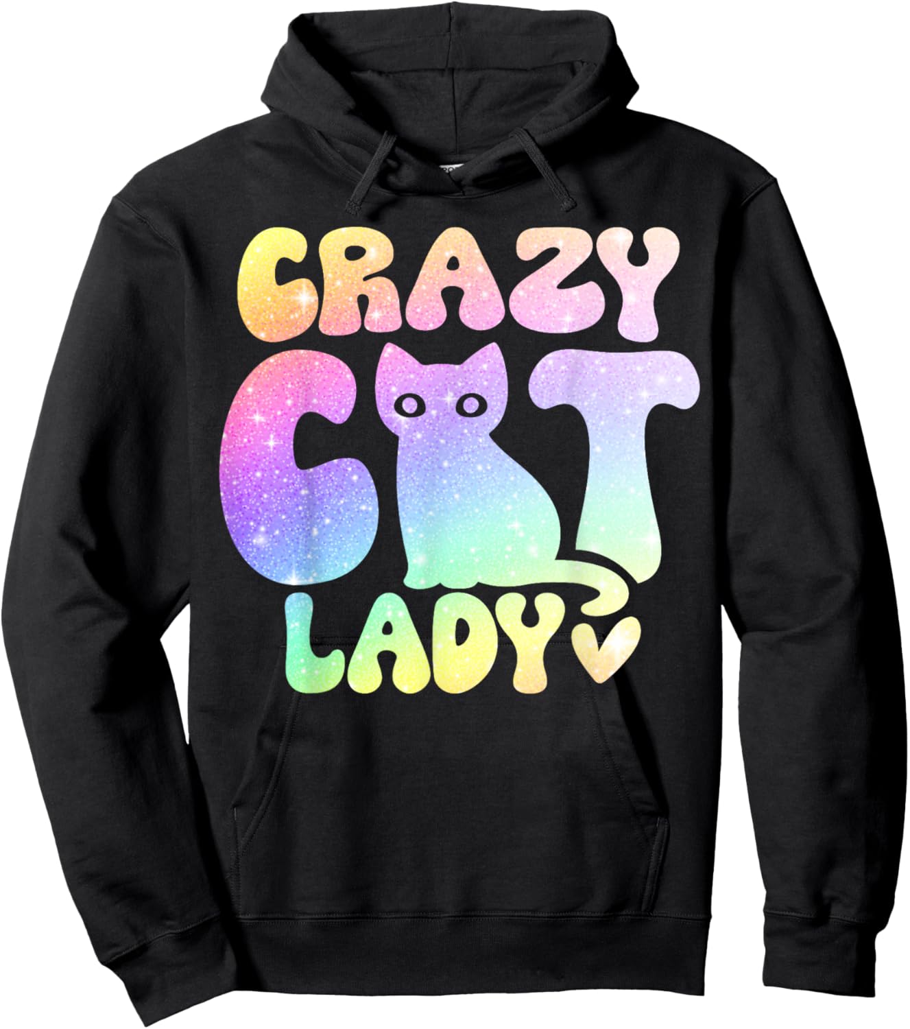 Crazy Cat Lady, Colorful Kittys Lover, Cat Lover Hoodie - Hoodie | Black