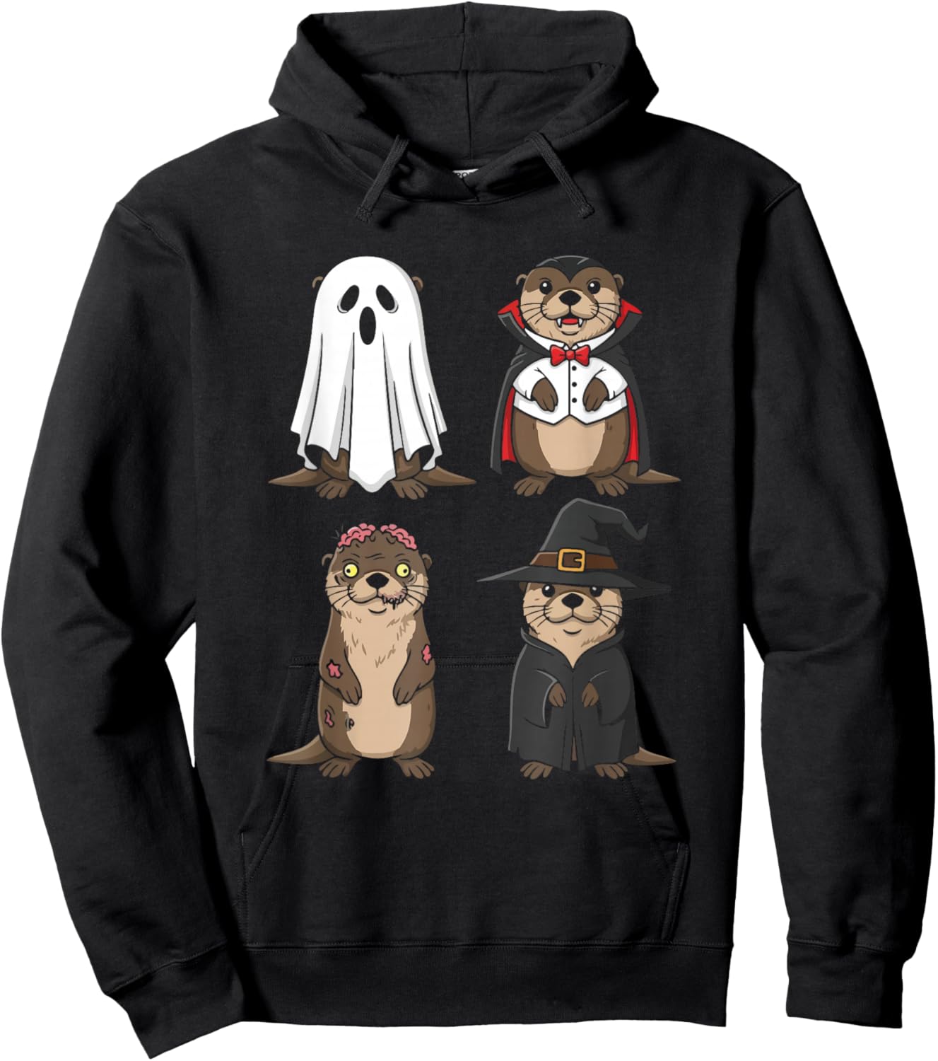 Otter Ghost Witch Zombie Halloween Costume Boys Hoodie - Hoodie | Black