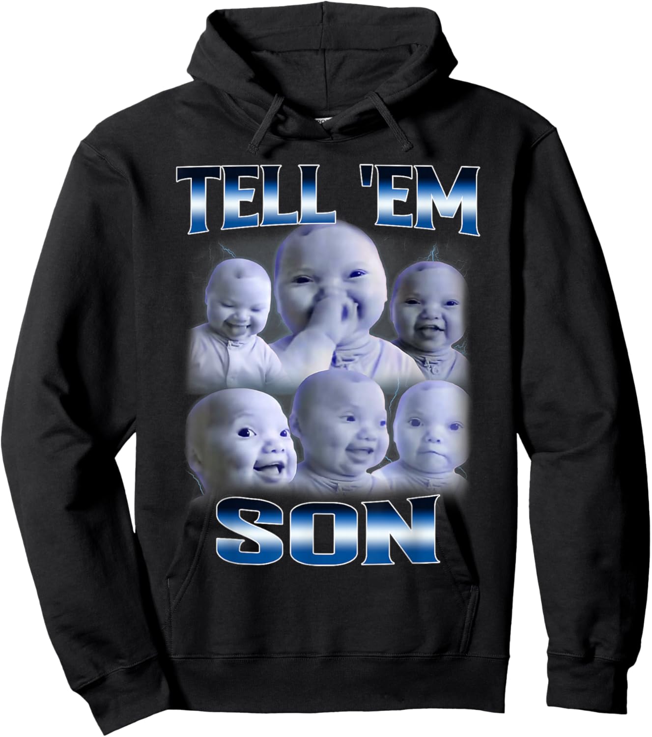 Tell' Em Son Funny Baby Holding Laugh Retro Meme Women Hoodie - Hoodie | Black