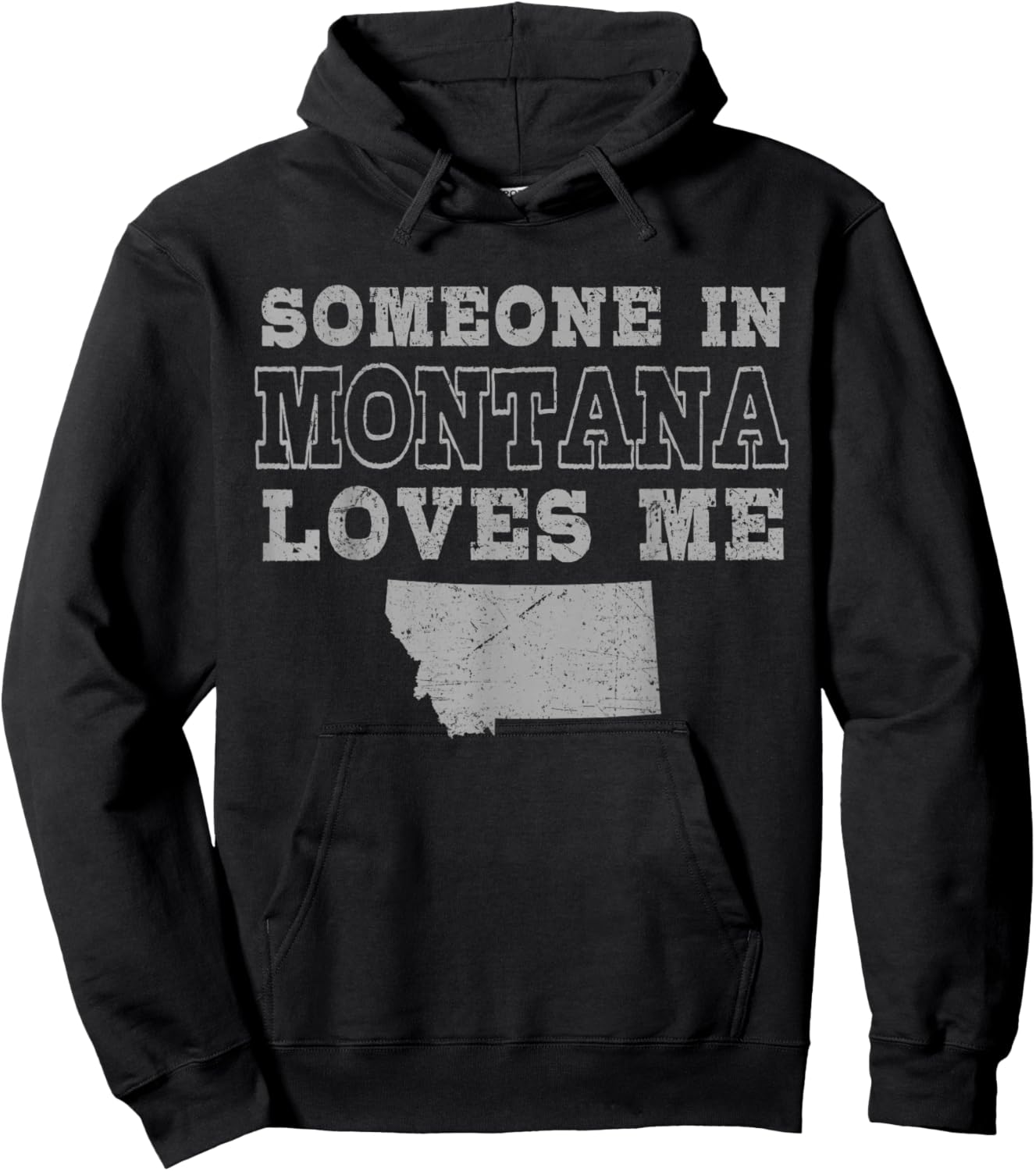 Someone In Montana Loves Me Vintage US State Hoodie - Hoodie | Black