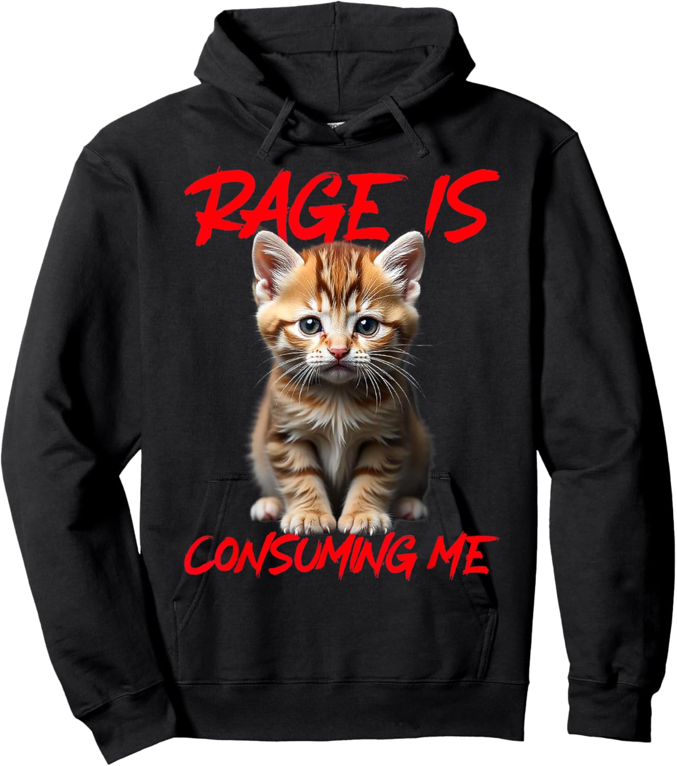 Rage Is Consuming Me Cute Angry Kitten Funny Cat Women Hoodie - Hoodie | Black