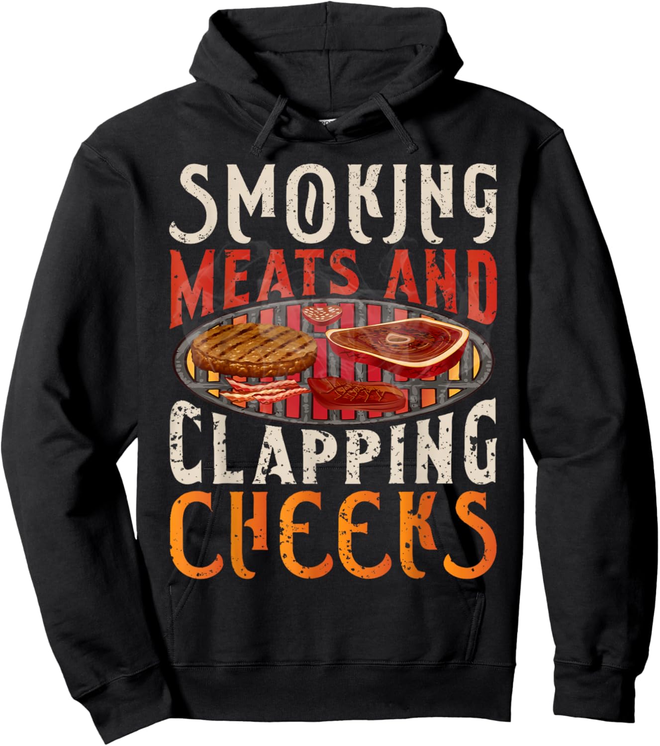 Smoking Meats And Clapping Cheeks Funny BBQ Meat smoke Hoodie - Hoodie | Black