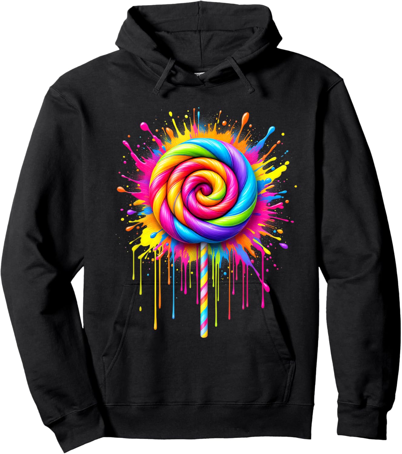 Candy Candy Costume Women's Carnival Lollipop Fancy Dress Hoodie - Hoodie | Black