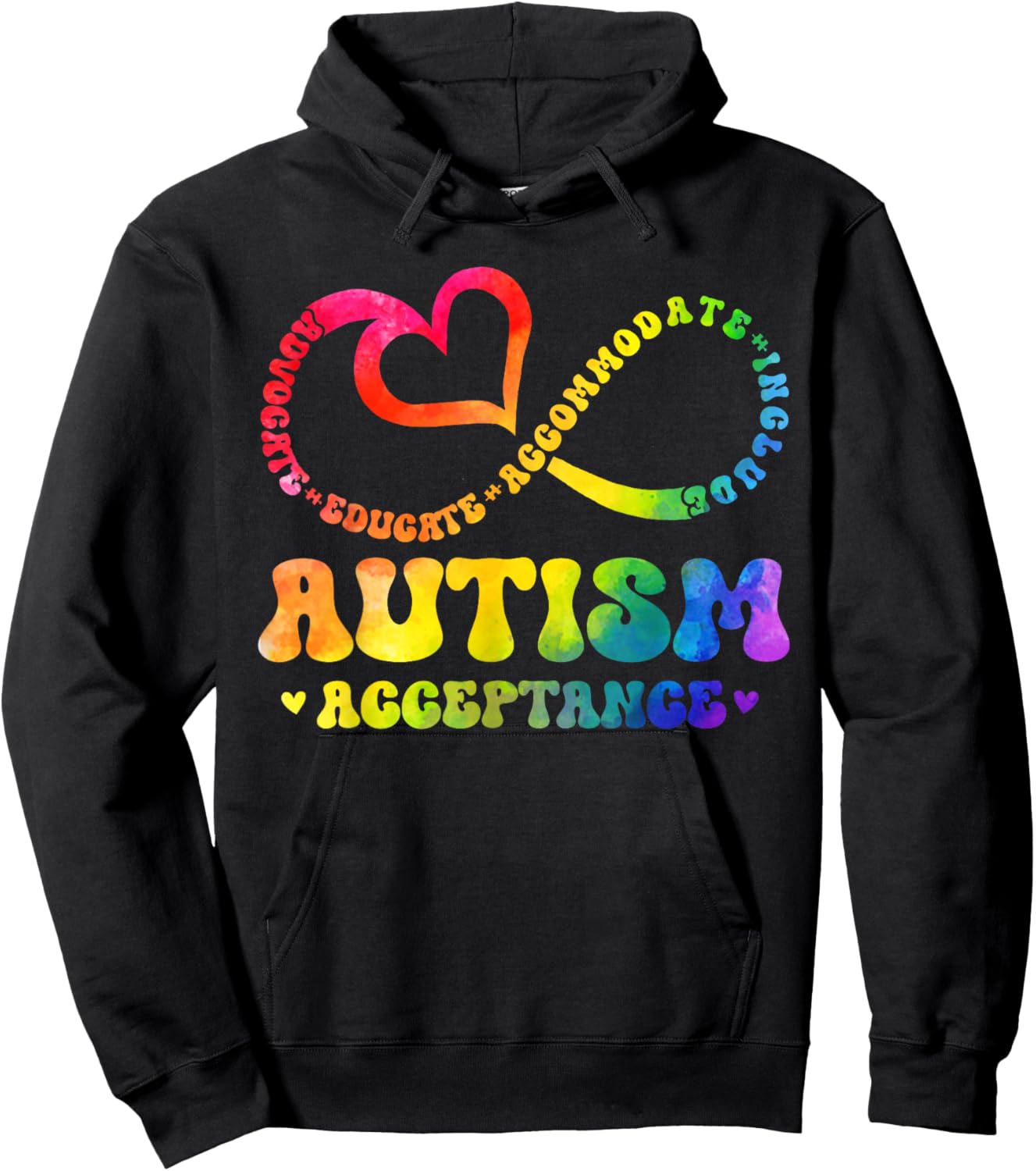 Autism Awareness Shirts Men Women Kids Acceptance Autistic Hoodie - Hoodie | Black