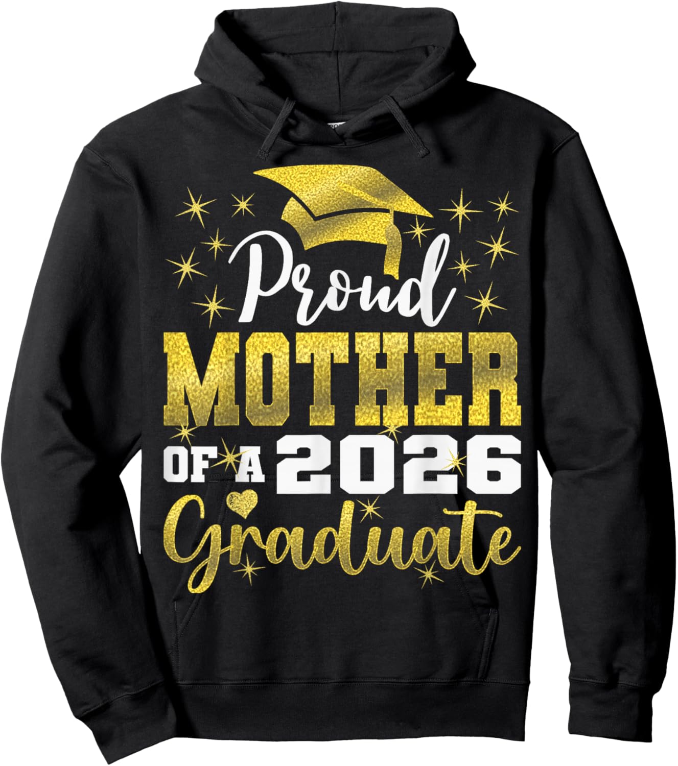 Super Proud Mother of 2026 Graduate Senior Graduation Family Hoodie - Hoodie | Black