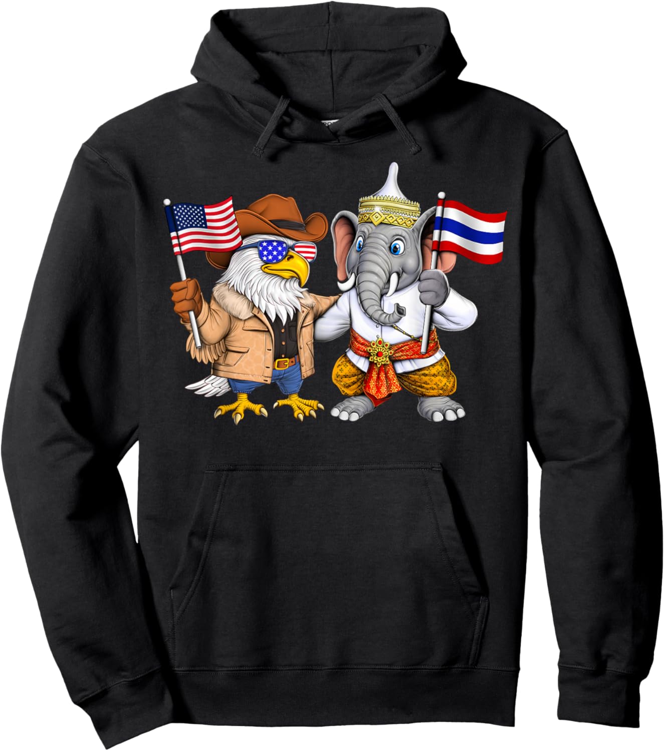 USA Thailand Flag American Thai Roots American Thai Heritage Hoodie - Hoodie | Black
