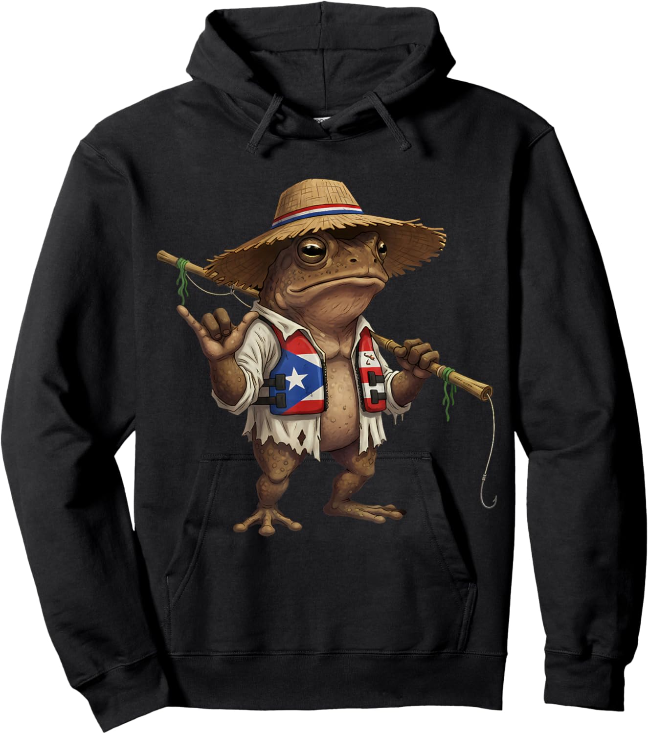 Coqui Frog Puerto Rico Taino Puerto Rican Flag Boricua Hoodie - Hoodie | Black