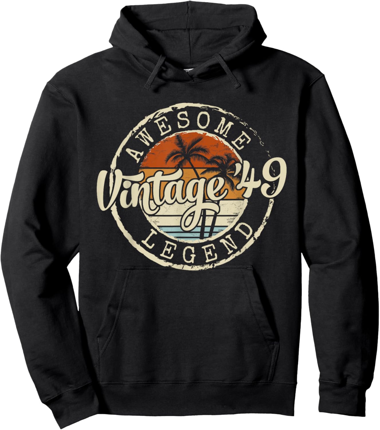 Vintage 1949 77yr 77th Birthday Gifts 77 Years Old Hoodie - Hoodie | Black