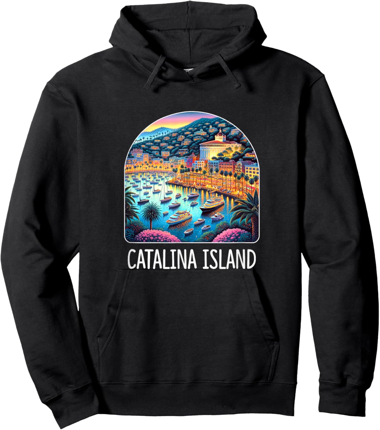 Catalina Island - California Avalon Bay Sunset Hoodie - Hoodie | Black
