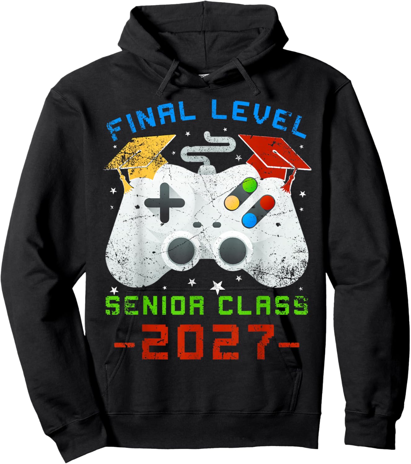 Senior 2027 Video Game Gamer Class of 2027 Graduation Grad Hoodie - Hoodie | Black