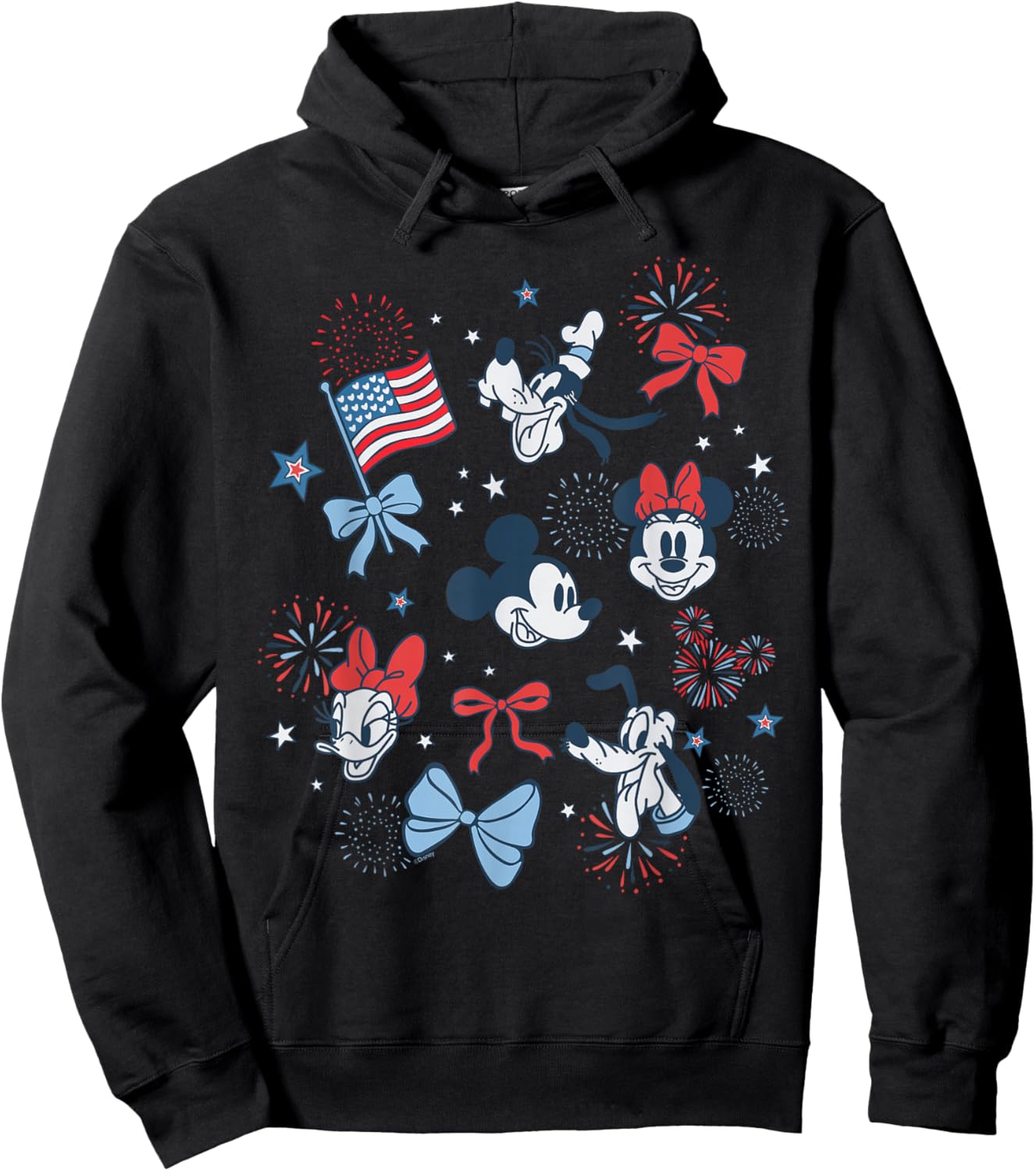 Disney Mickey & Friends Americana Coquette Fireworks July 4 Hoodie - Hoodie | Black