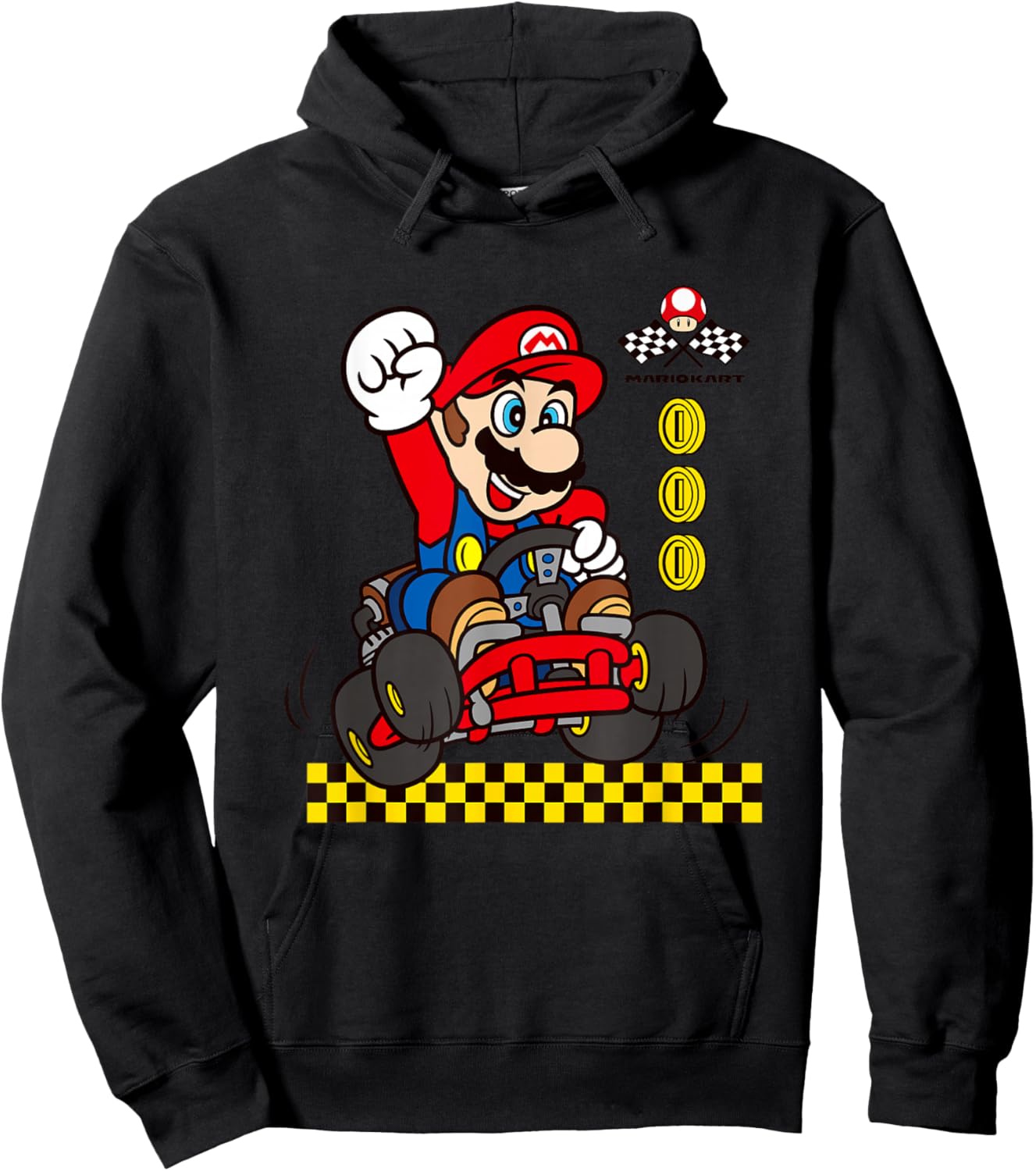 Mario Kart Gold Coin Vintage Race Car Mario Hoodie - Hoodie | Black