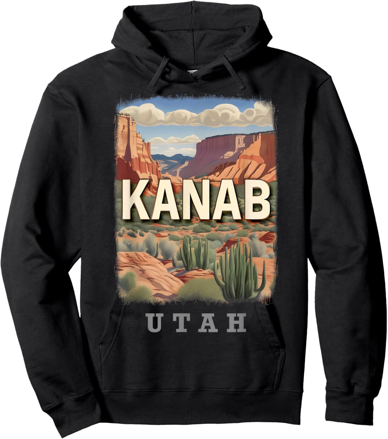 Kanab Utah UT Red Rock Vista SD054 Hoodie - Hoodie | Black