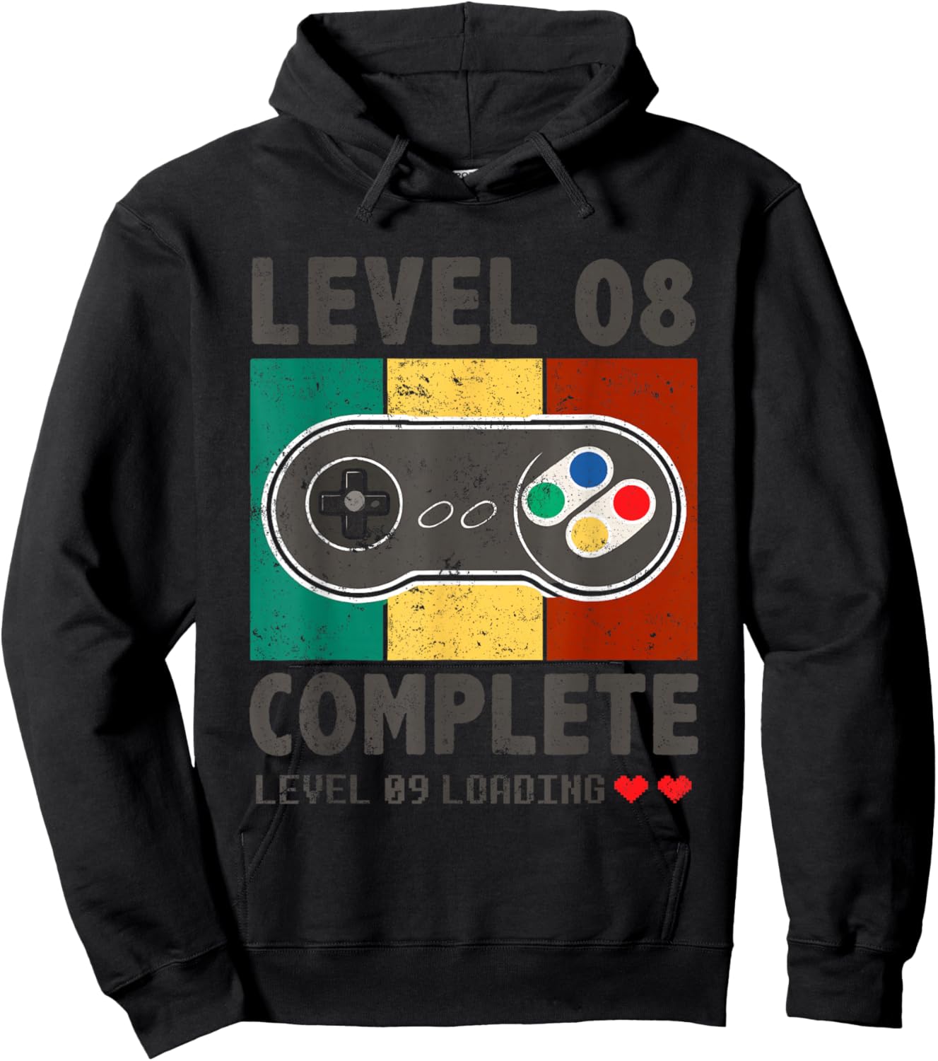 8th Wedding Anniversary 8 Years Retro Level 8 Complete Hoodie - Hoodie | Black