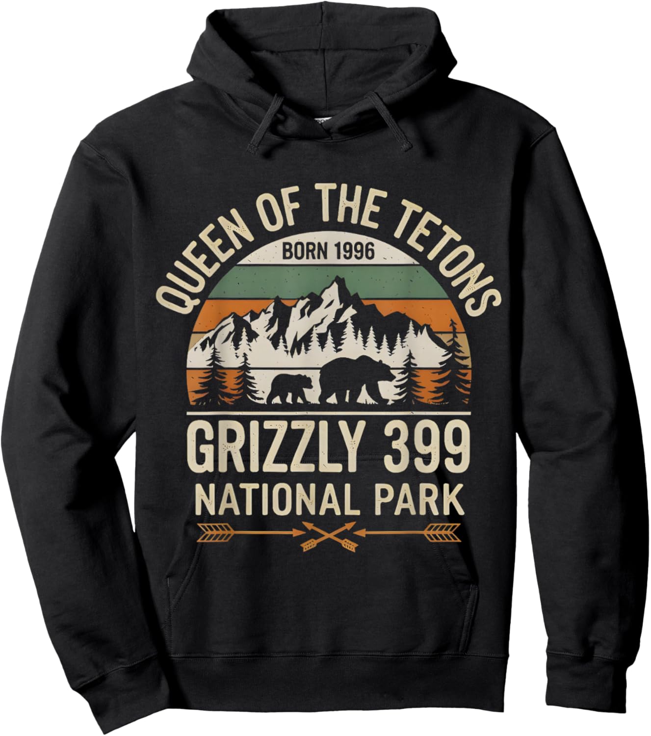 Queen Of The Tetons Grizzly 399 National Park Preserve Hoodie - Hoodie | Black