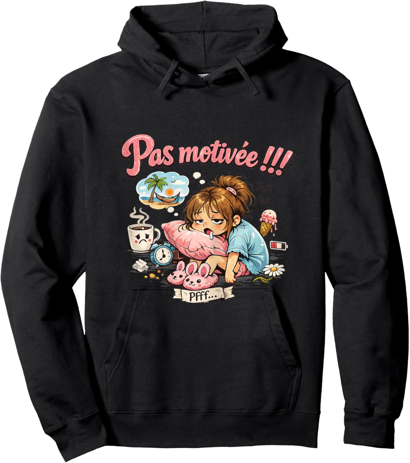 Unmotivated Gift Women's Original Humour Funny Birthday Hoodie - Hoodie | Black