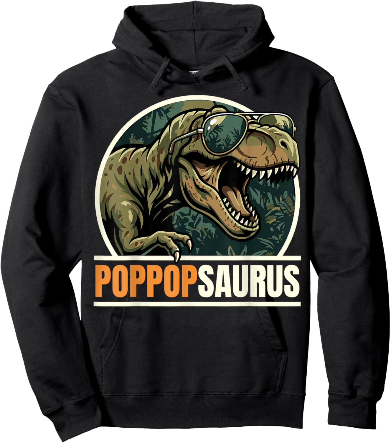 PopPopSaurus T-Rex Dinosaur Poppop Grandpa Father's Day Hoodie - Hoodie | Black