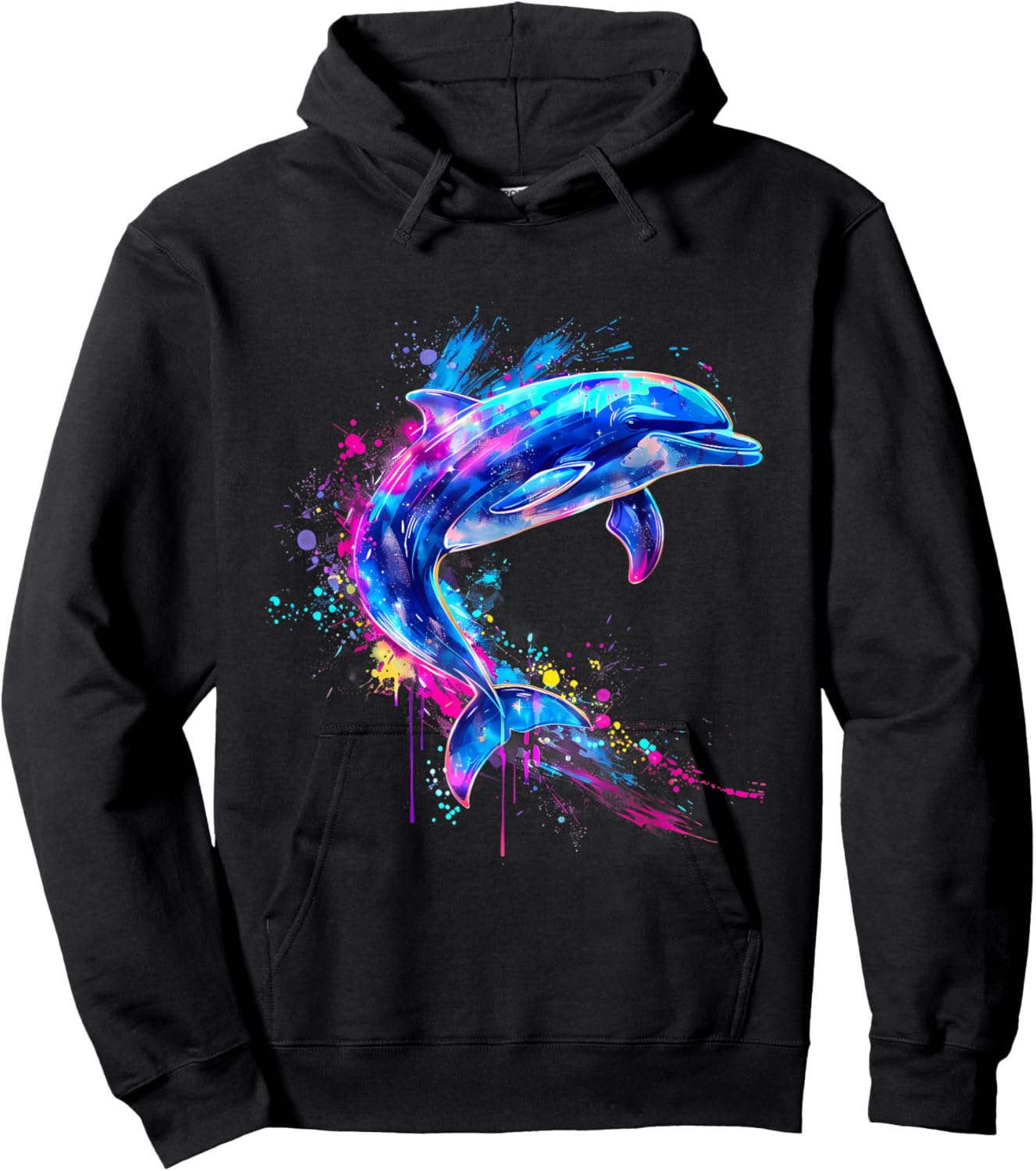 Dolphin Ocean Sea Dolphin Artwork Sea Ocean Animal Lover Hoodie - Hoodie | Black
