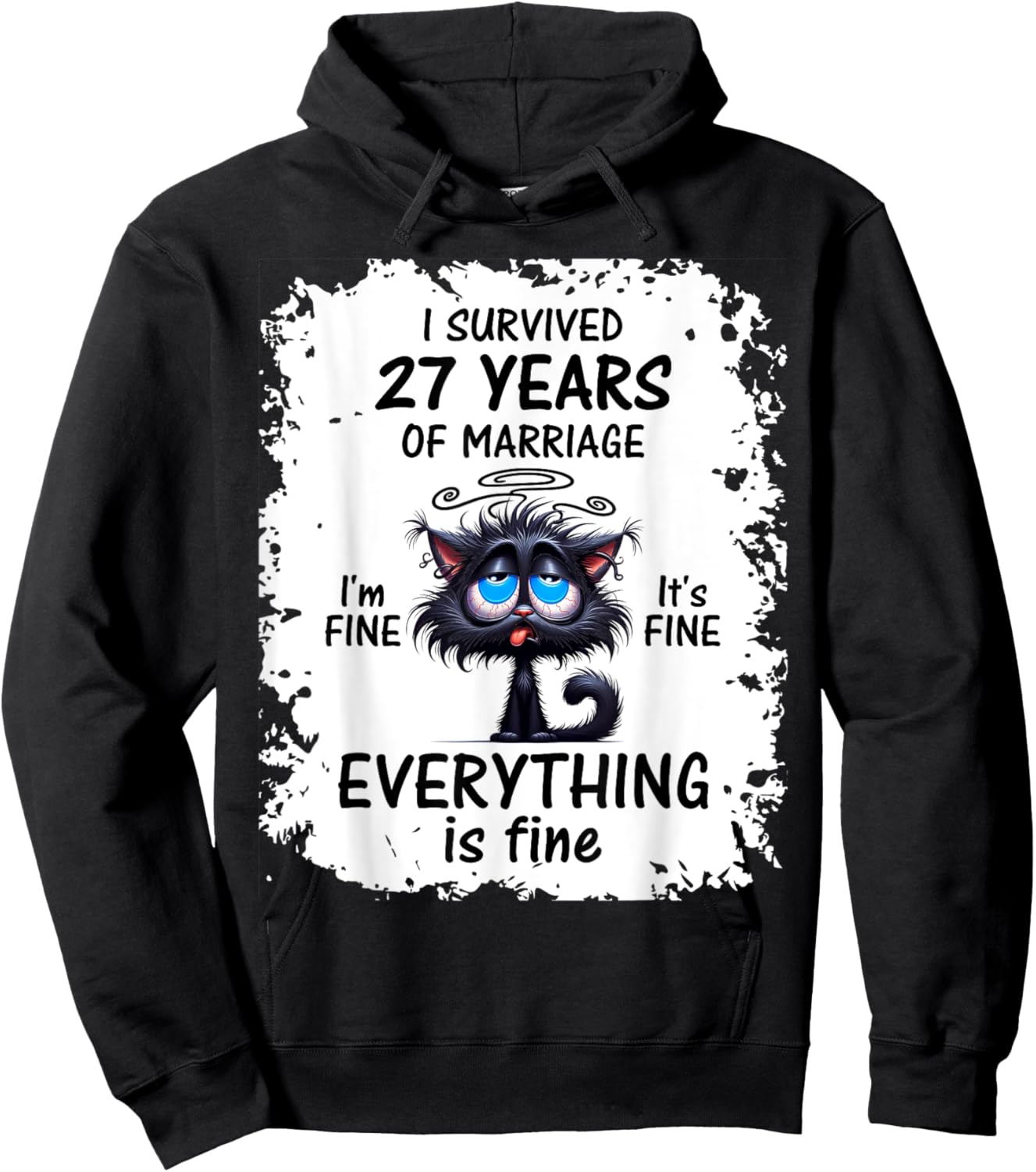 I Survived 27 Years Of Marriage Hoodie - Hoodie | Black