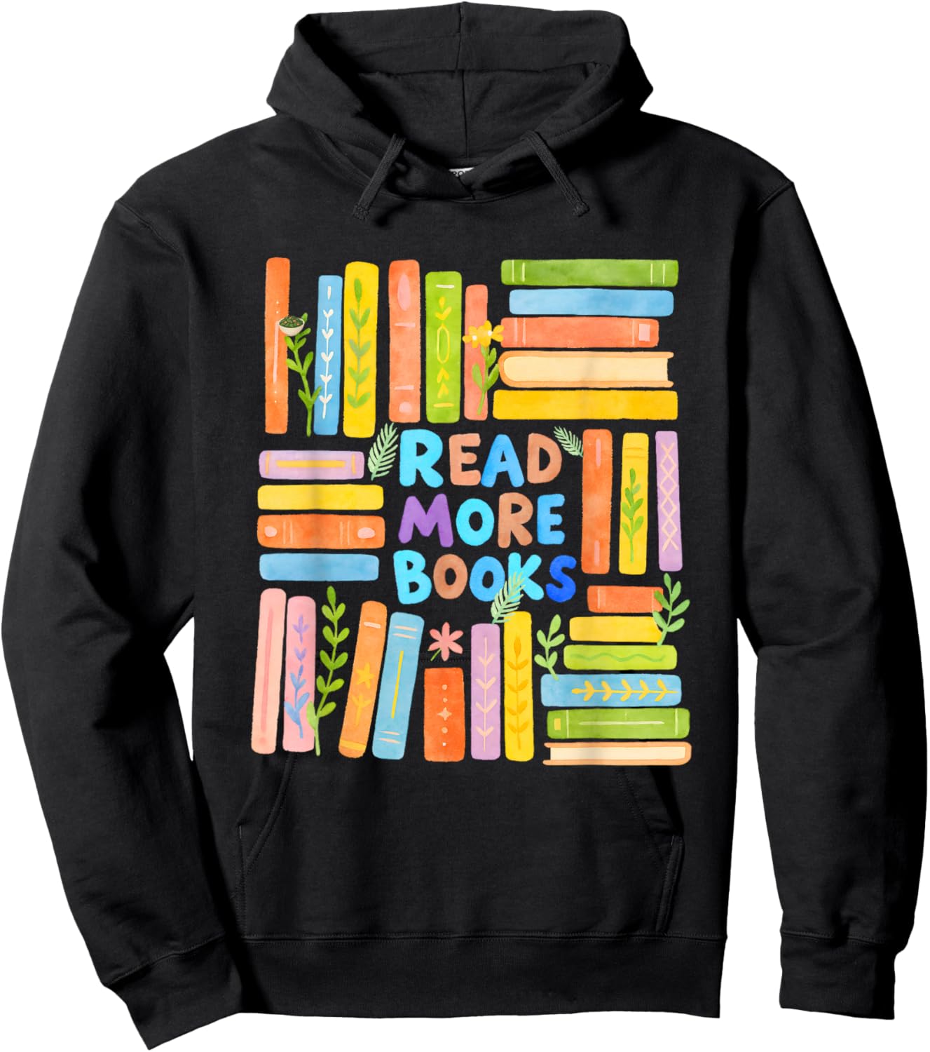 Read More Books | Colorful Watercolor Reader Design Hoodie - Hoodie | Black