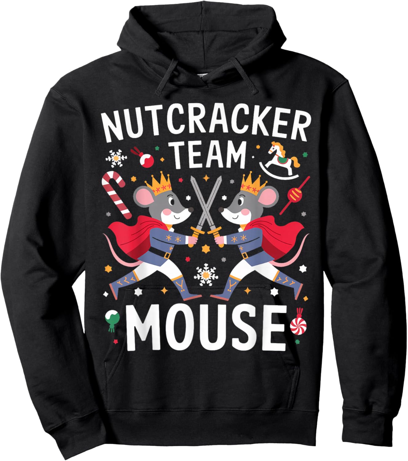 Funny Nutcracker Ballet Team Mouse Soldier Christmas Dance Hoodie - Hoodie | Black