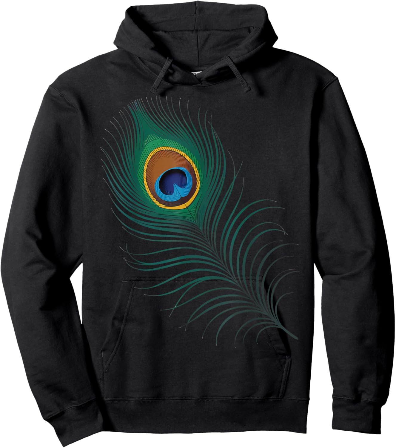 Peacock Feather Hoodie - Hoodie | Black