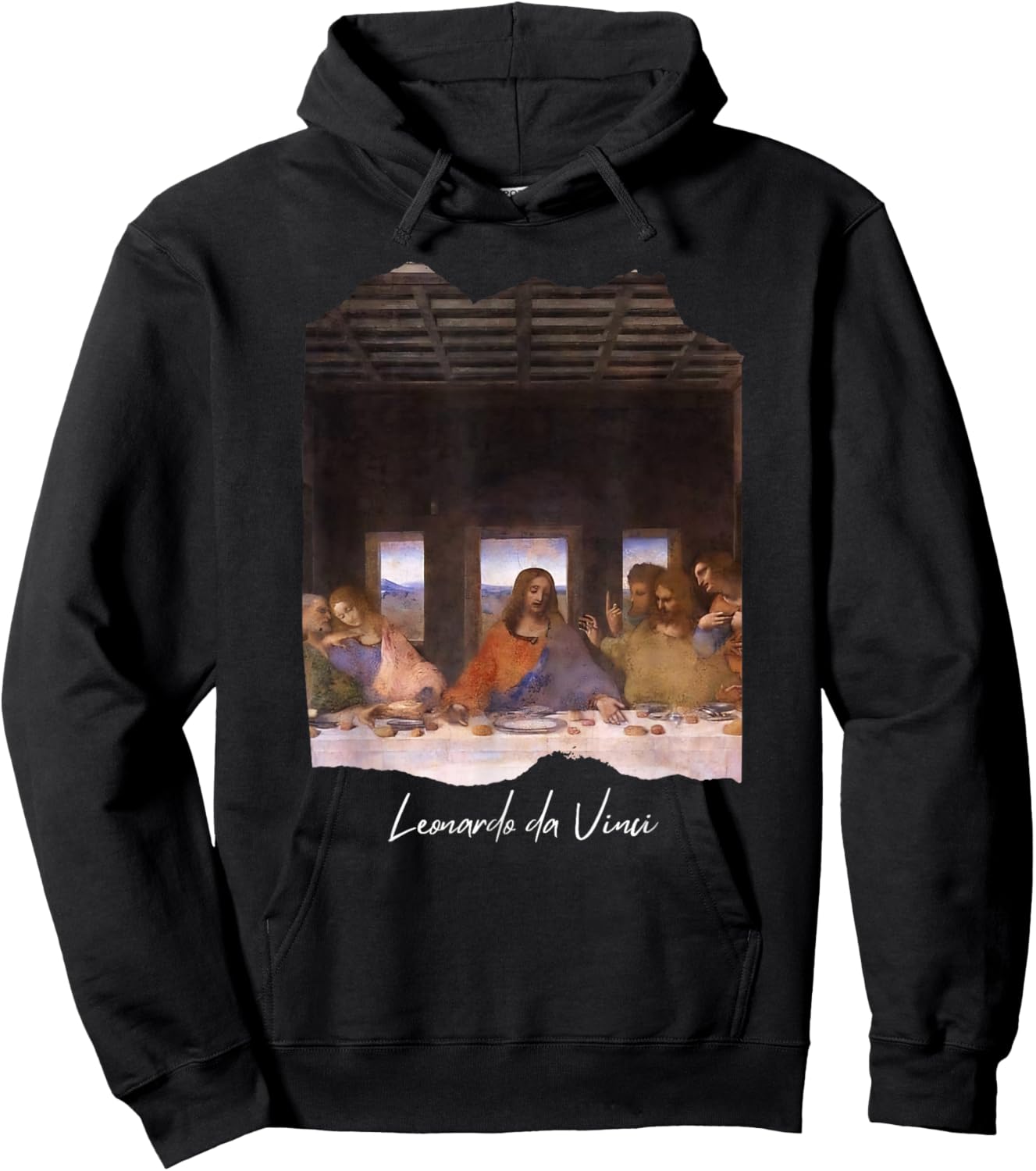 The Last Supper by Leonardo da Vinci Famous Painting Art Hoodie - Hoodie | Black