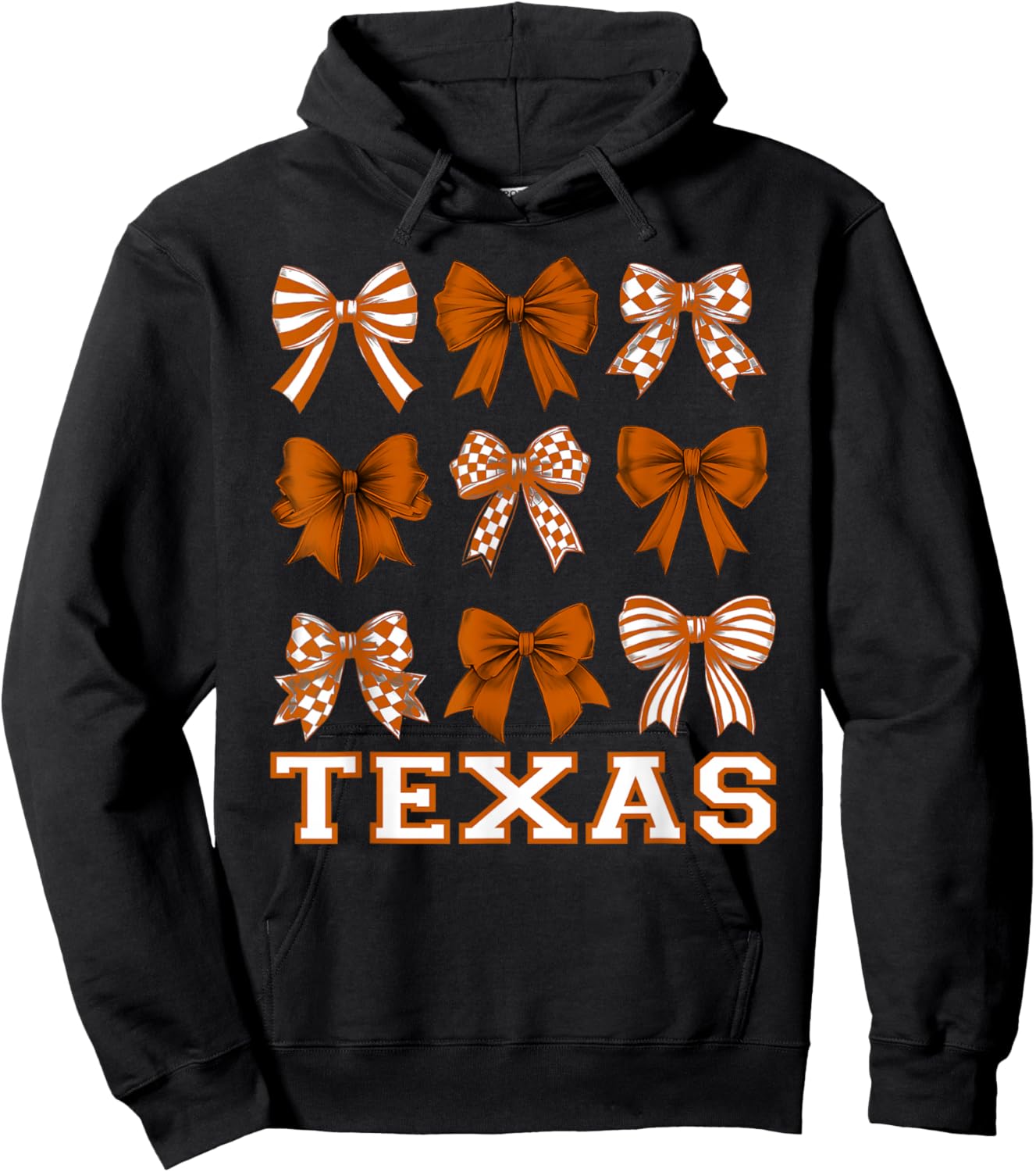 Texas Cute Coquette Bow Girls Kids Hoodie - Hoodie | Black