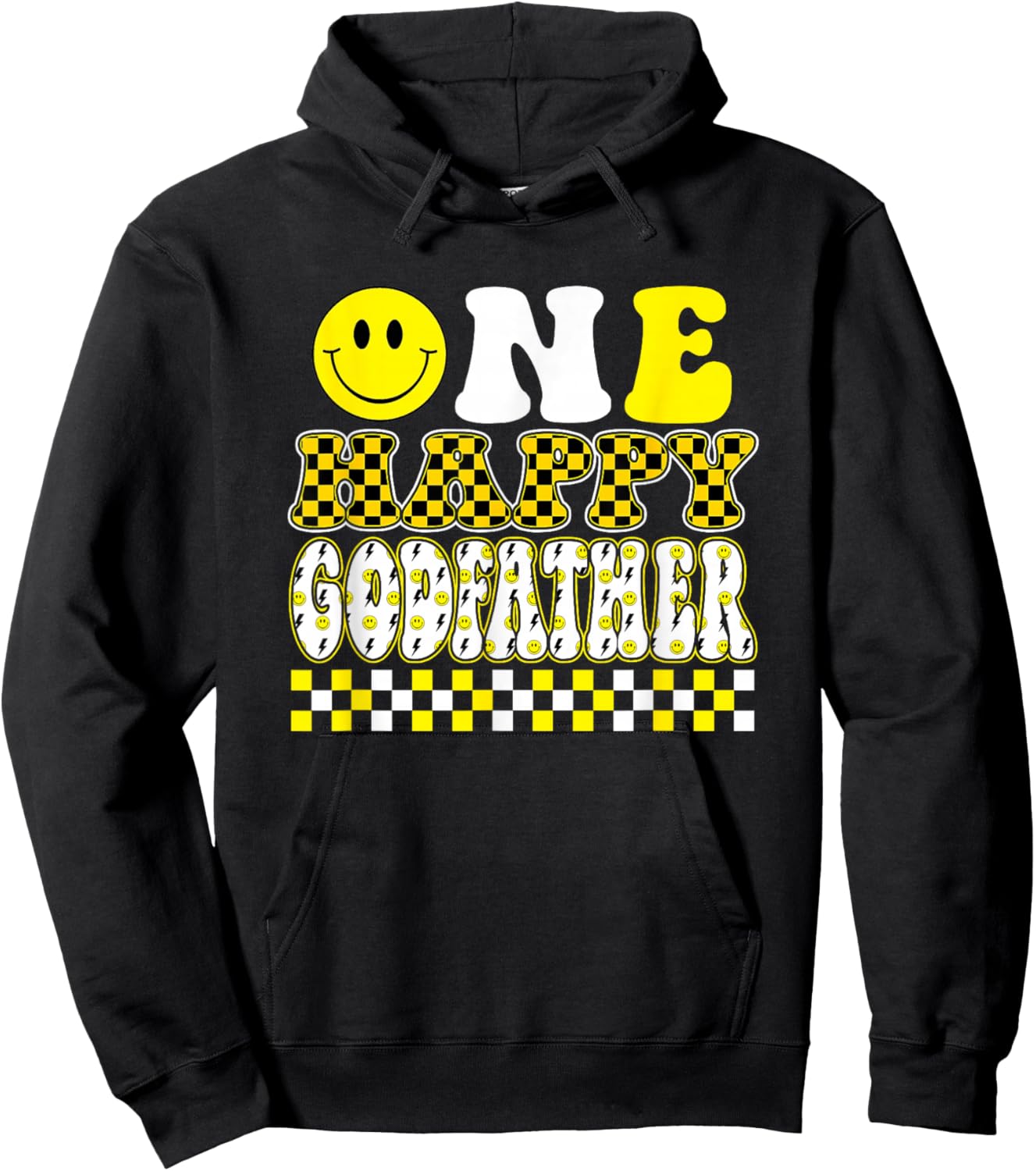 One Happy Dude Godfather 1st Birthday Family Matching Hoodie - Hoodie | Black
