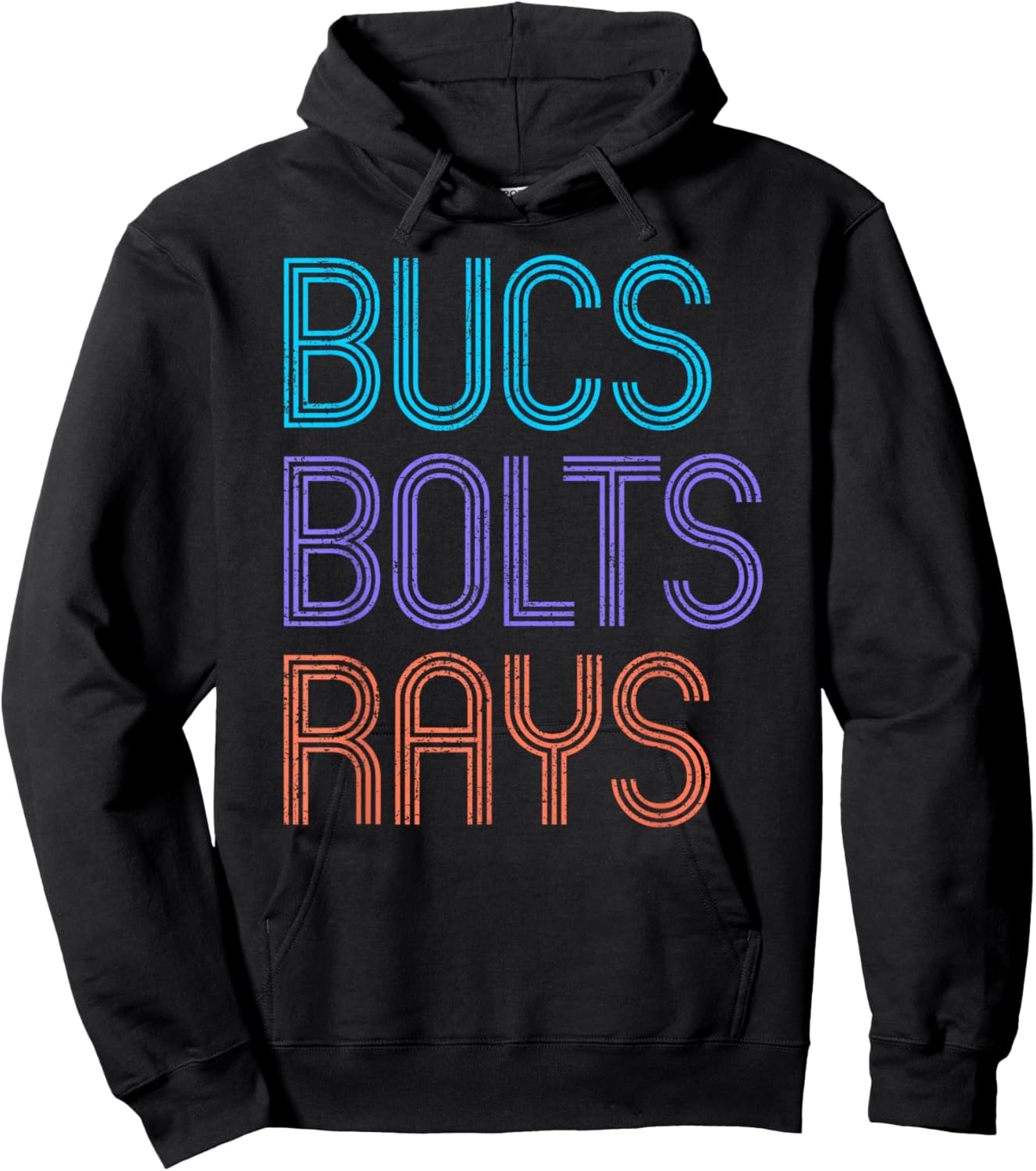 Retro Vintage Bucs Bolts Rays Hoodie - Hoodie | Black