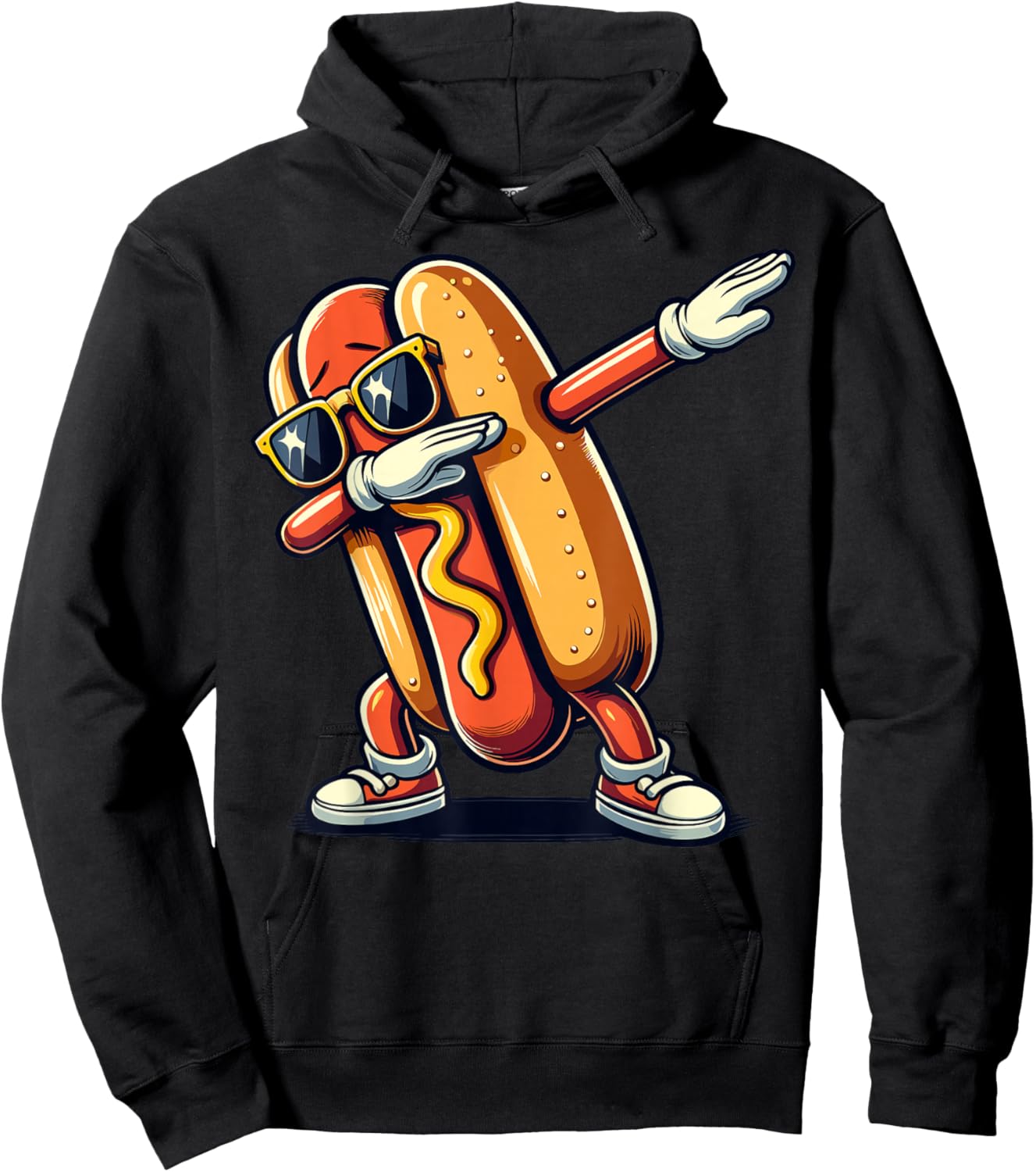 Cool Hot Dog Dabbing Funny Fast Food Hotdog Lovers Toddler Hoodie - Hoodie | Black