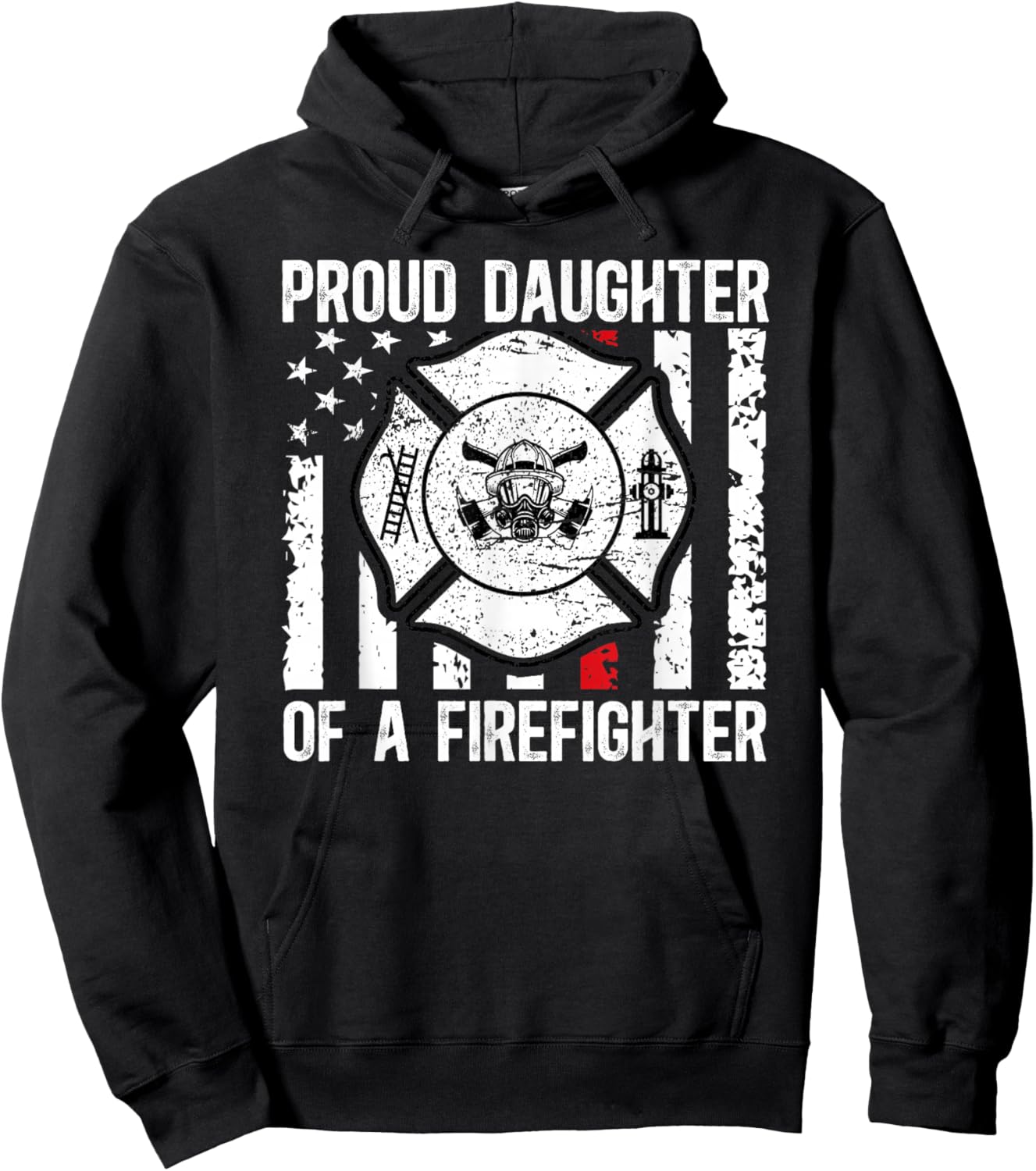 Proud Daughter Of A Firefighter Daughter Fireman Daughter Hoodie - Hoodie | Black