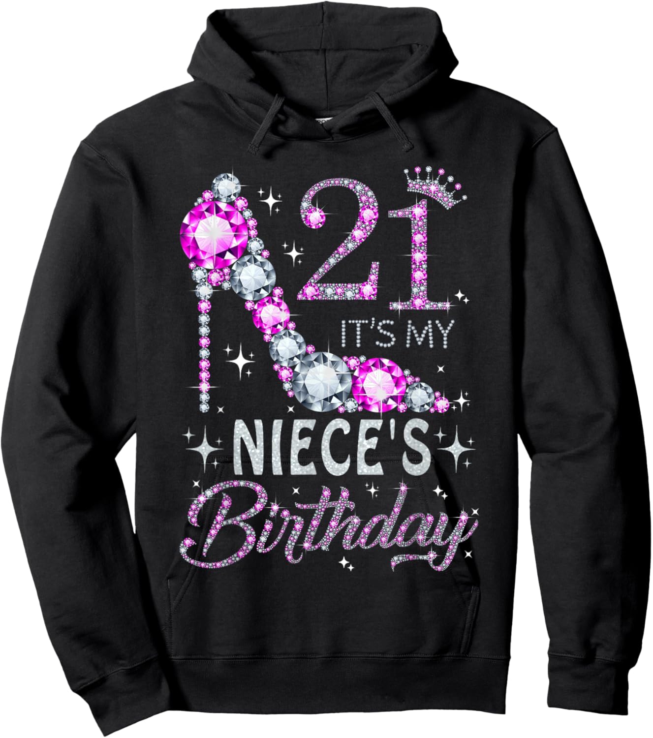 21 It's My Niece's Birthday High Heel 21 Years Old Hoodie - Hoodie | Black