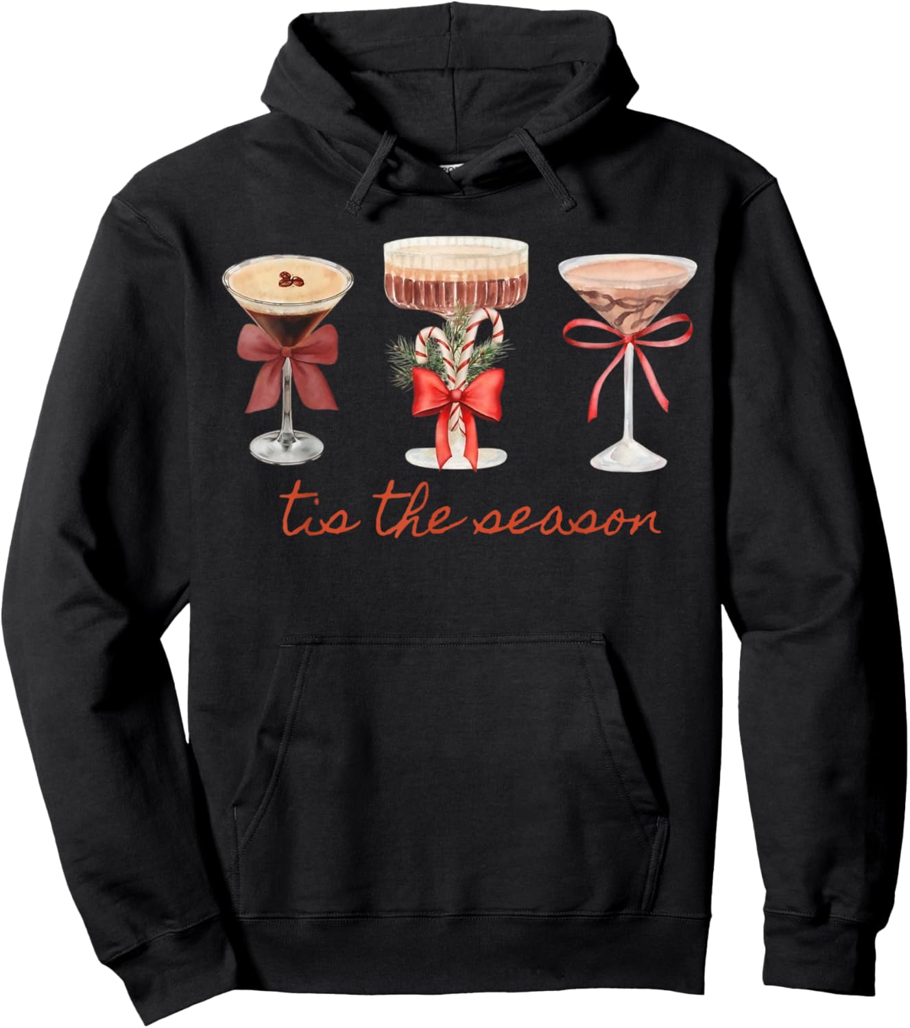 Tis The Season Espresso Martini Glasses Christmas Cocktail Hoodie - Hoodie | Black