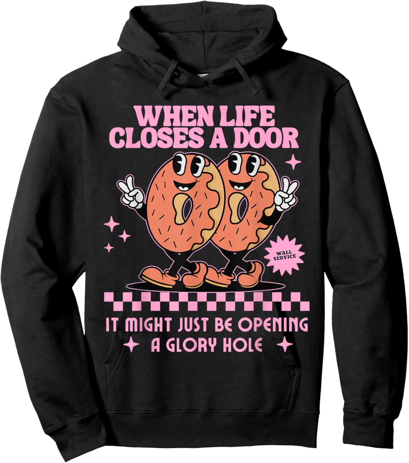 Life Closes A Door Funny Embarrassing Gag Glory Hole Meme Hoodie - Hoodie | Black