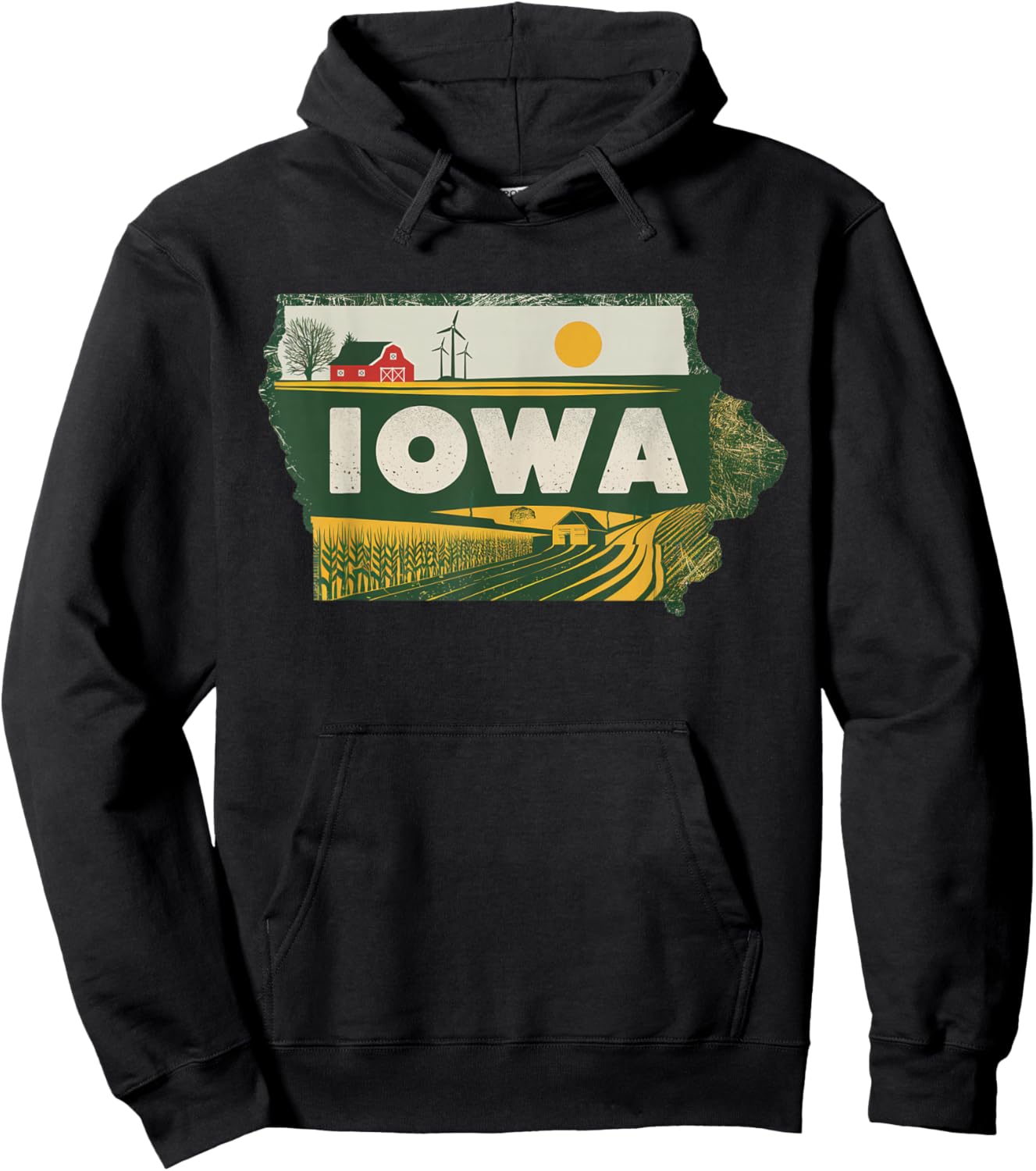 Iowa State of Iowa Retro Iowa Hoodie - Hoodie | Black