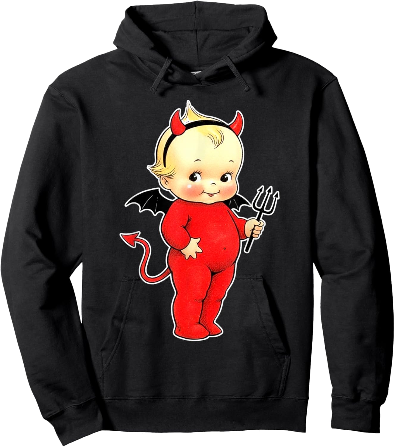 Kewpie Baby Devil Cute Hoodie - Hoodie | Black