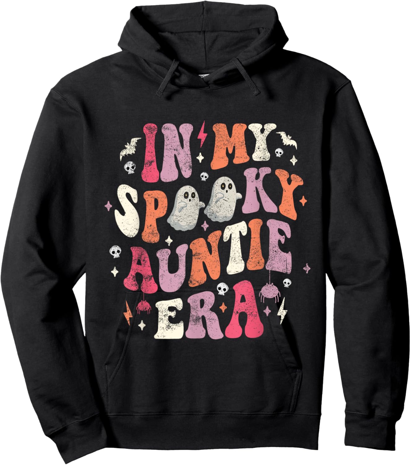 In My Spooky Auntie Era Funny Ghost Auntie Halloween Hoodie - Hoodie | Black