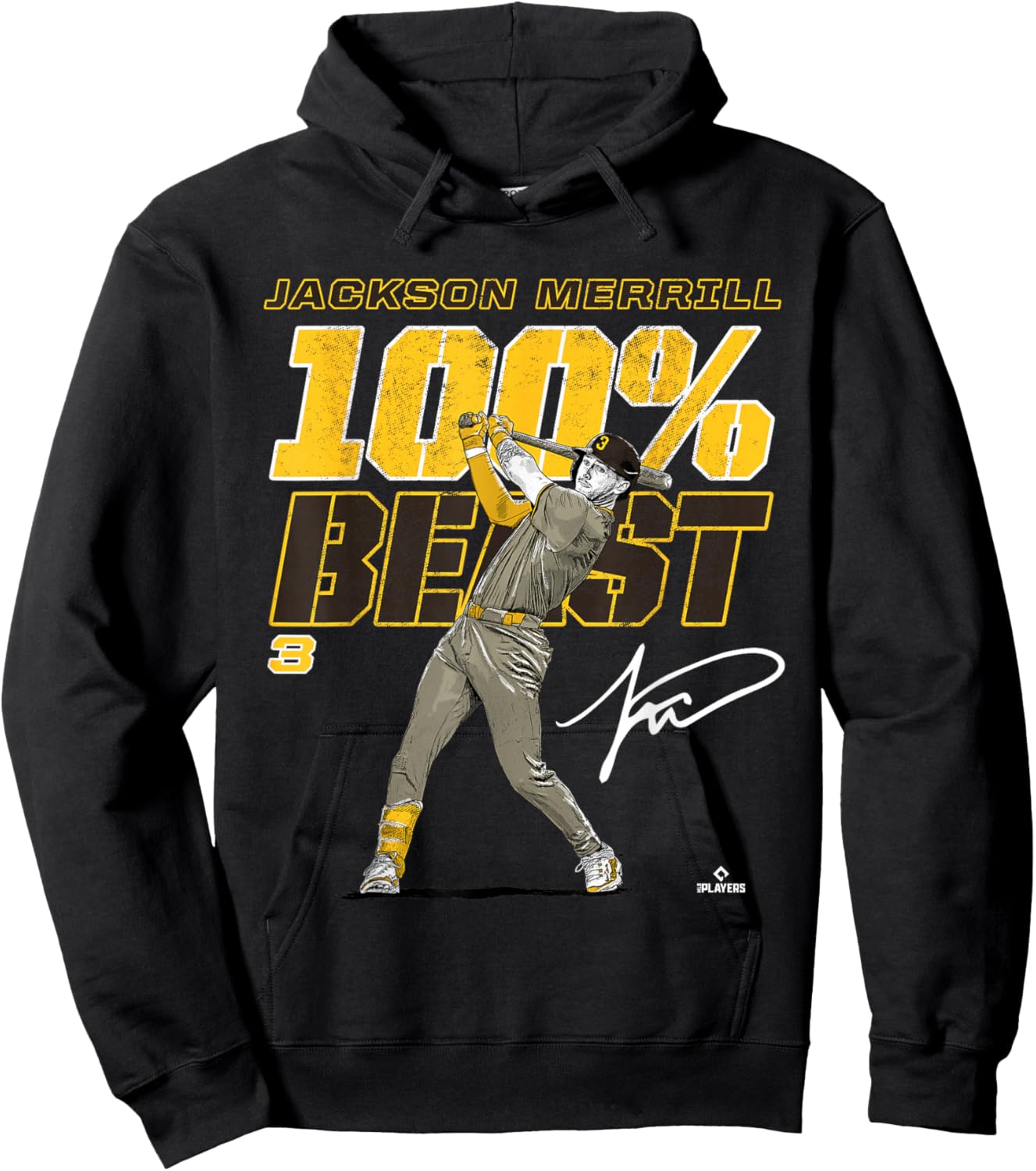 100% Beast Jackson Merrill San Diego Baseball MLBPA Hoodie - Hoodie | Black