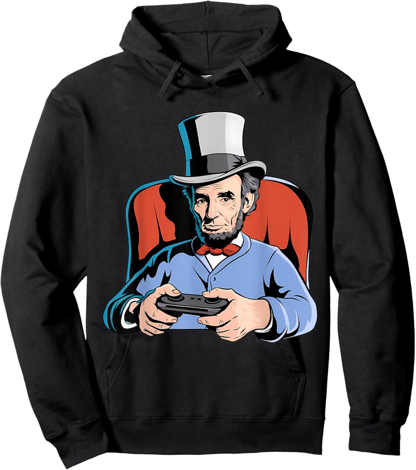 Abraham Lincoln Playing Video Games Historical Gamer Gaming Hoodie - Hoodie | Black