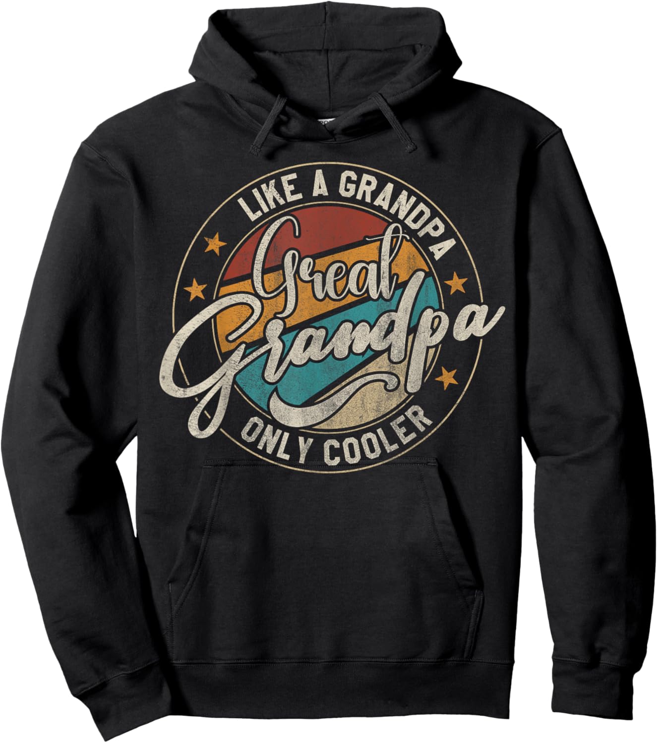 Great Grandpa Like A Grandpa Only Cooler Funny Grandpa Hoodie - Hoodie | Black