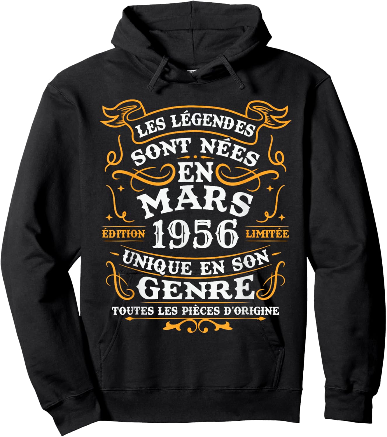 Vintage Birthday Gift 70 Years Born in March 1956 Hoodie - Hoodie | Black