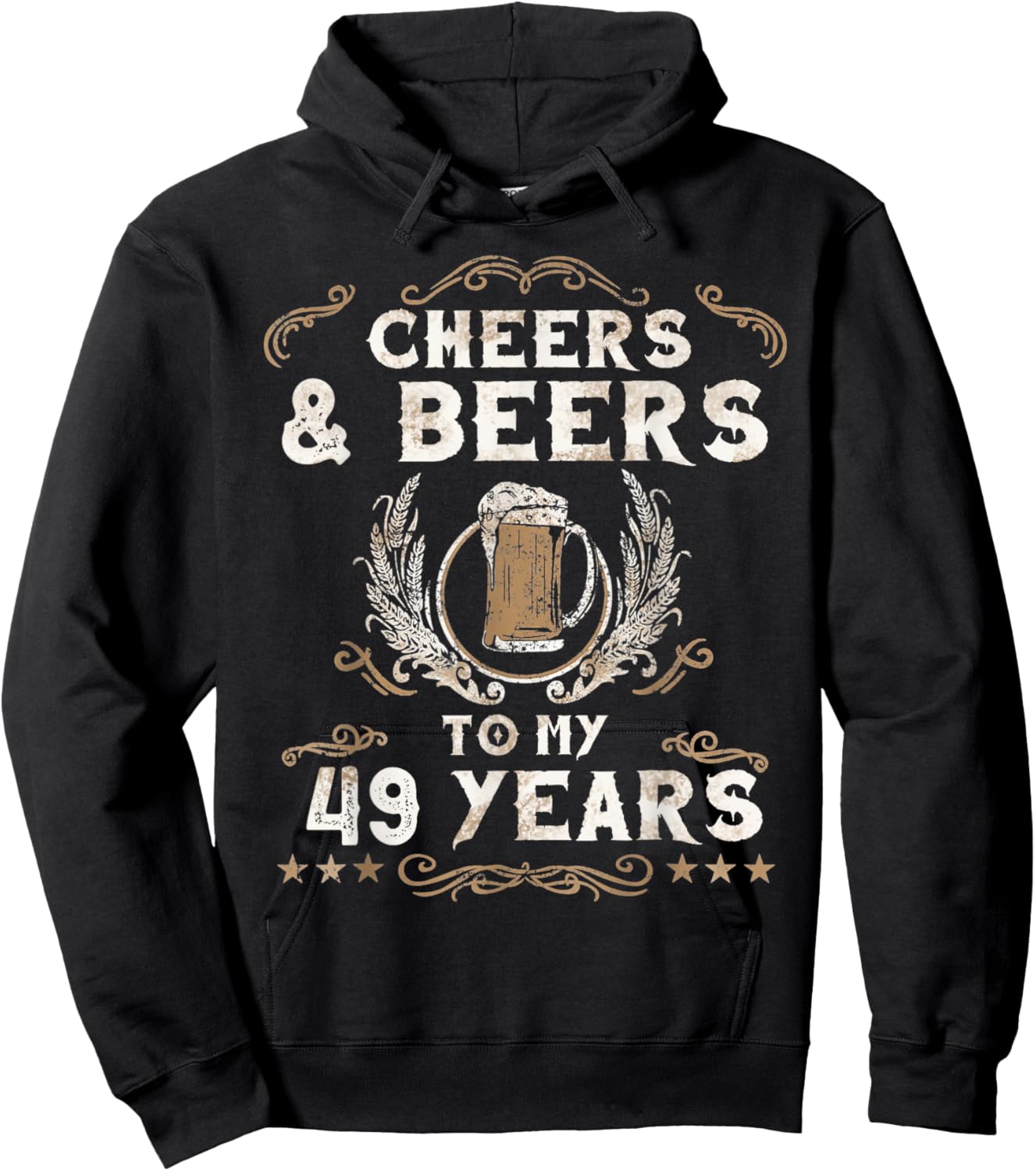 Cheers and Beers to 49 Years 49th Birthday Anniversary Hoodie - Hoodie | Black