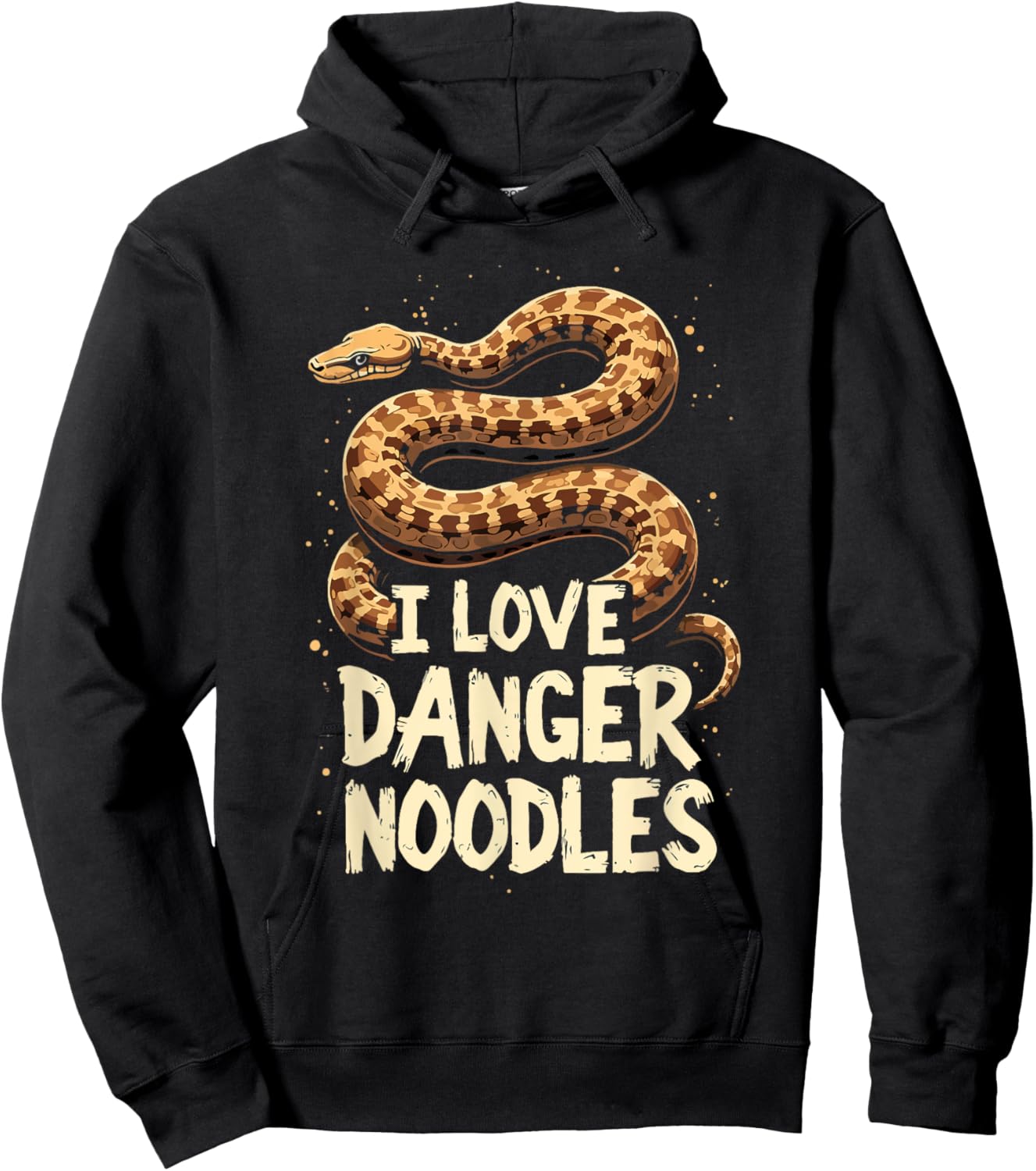 Ball Python Snake Lover Reptile I Love Danger Noodles Hoodie - Hoodie | Black