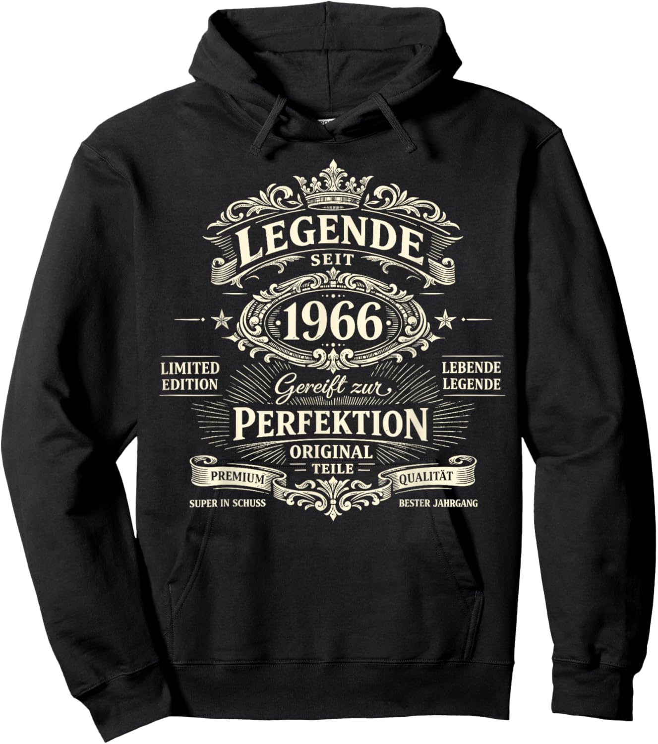 60. Geburtstag Mann Frau 60 Jahre Deko 1966 Geschenk Lustig Hoodie - Hoodie | Black